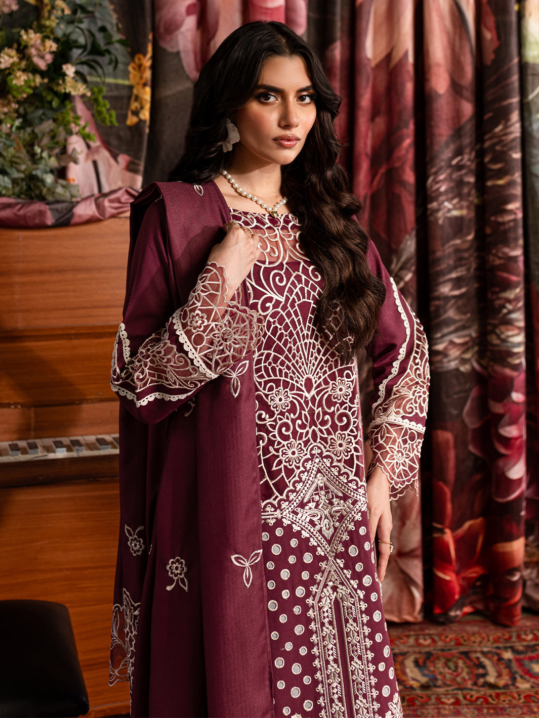 Mahnur | Veronica Luxury Karandi 24 | ROSE by Mahnur - Designer Dress - Type: Ladies Clothes - Available at Libayah - 100% Original