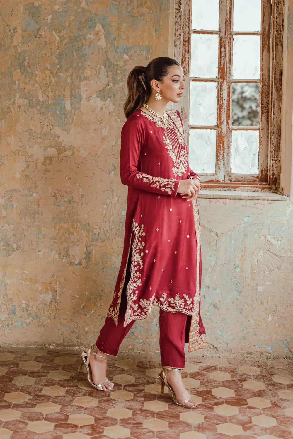 Azure | Embroidered Formals | Majestic Rouge by Azure - Designer Dress - Type: Ladies Clothes - Available at Libayah - 100% Original