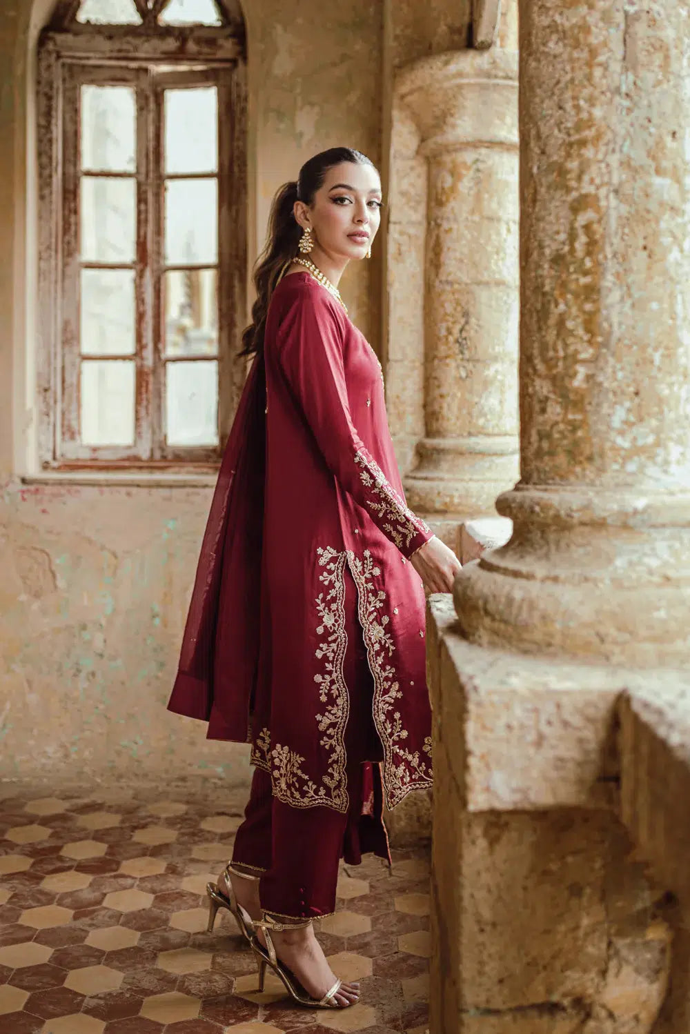 Azure | Embroidered Formals | Majestic Rouge by Azure - Designer Dress - Type: Ladies Clothes - Available at Libayah - 100% Original