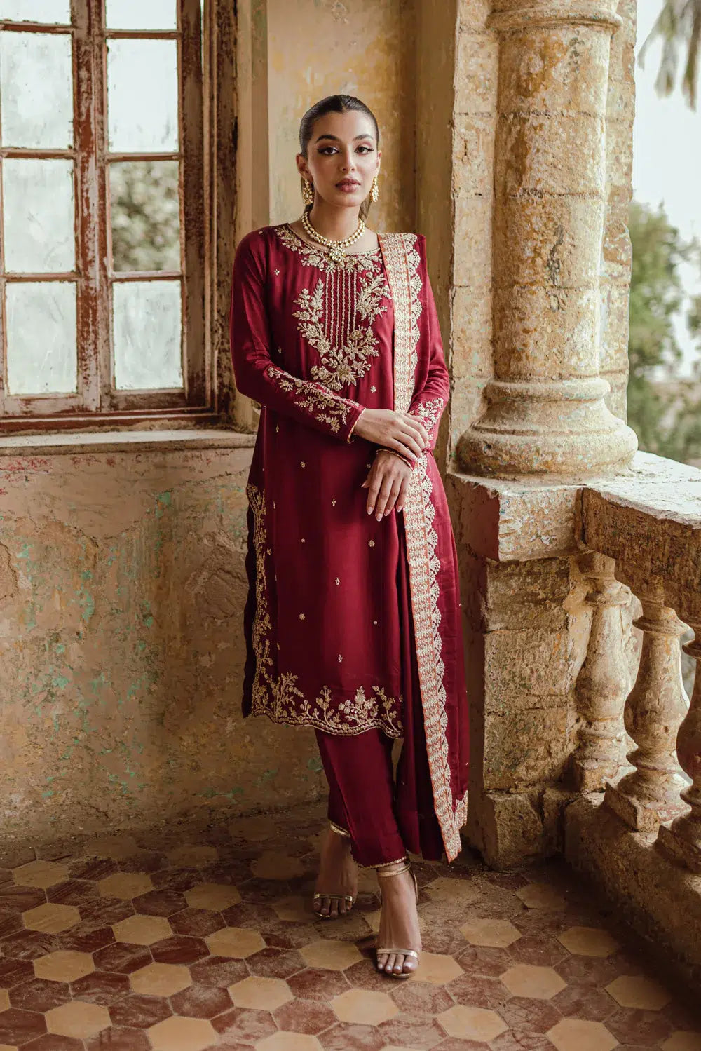 Azure | Embroidered Formals | Majestic Rouge by Azure - Designer Dress - Type: Ladies Clothes - Available at Libayah - 100% Original