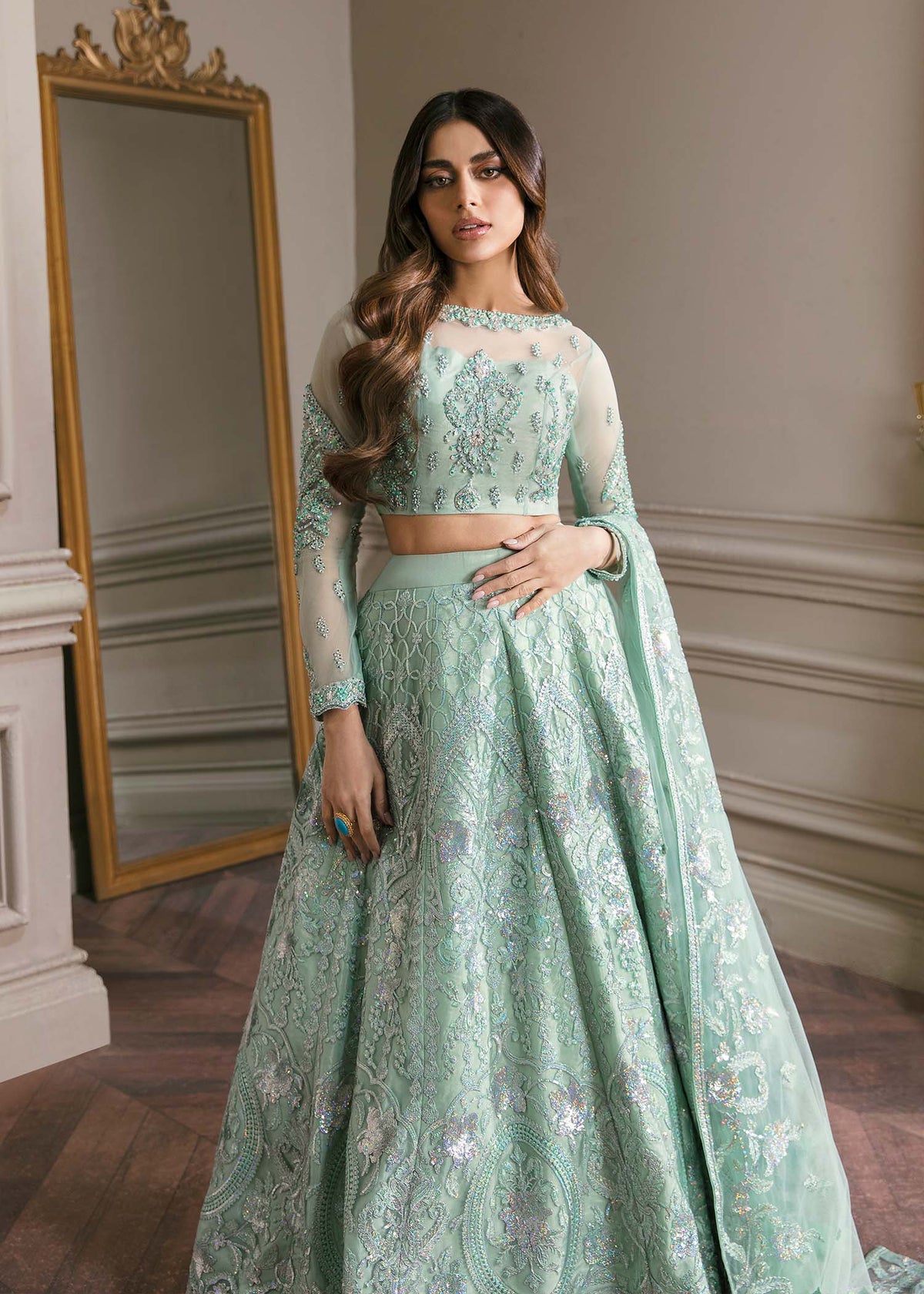 Waqas Shah | Malika - E - Elizabeth | BLUE MIST by Waqas Shah - Designer Dress - Type: Ladies Clothes - Available at Libayah - 100% Original