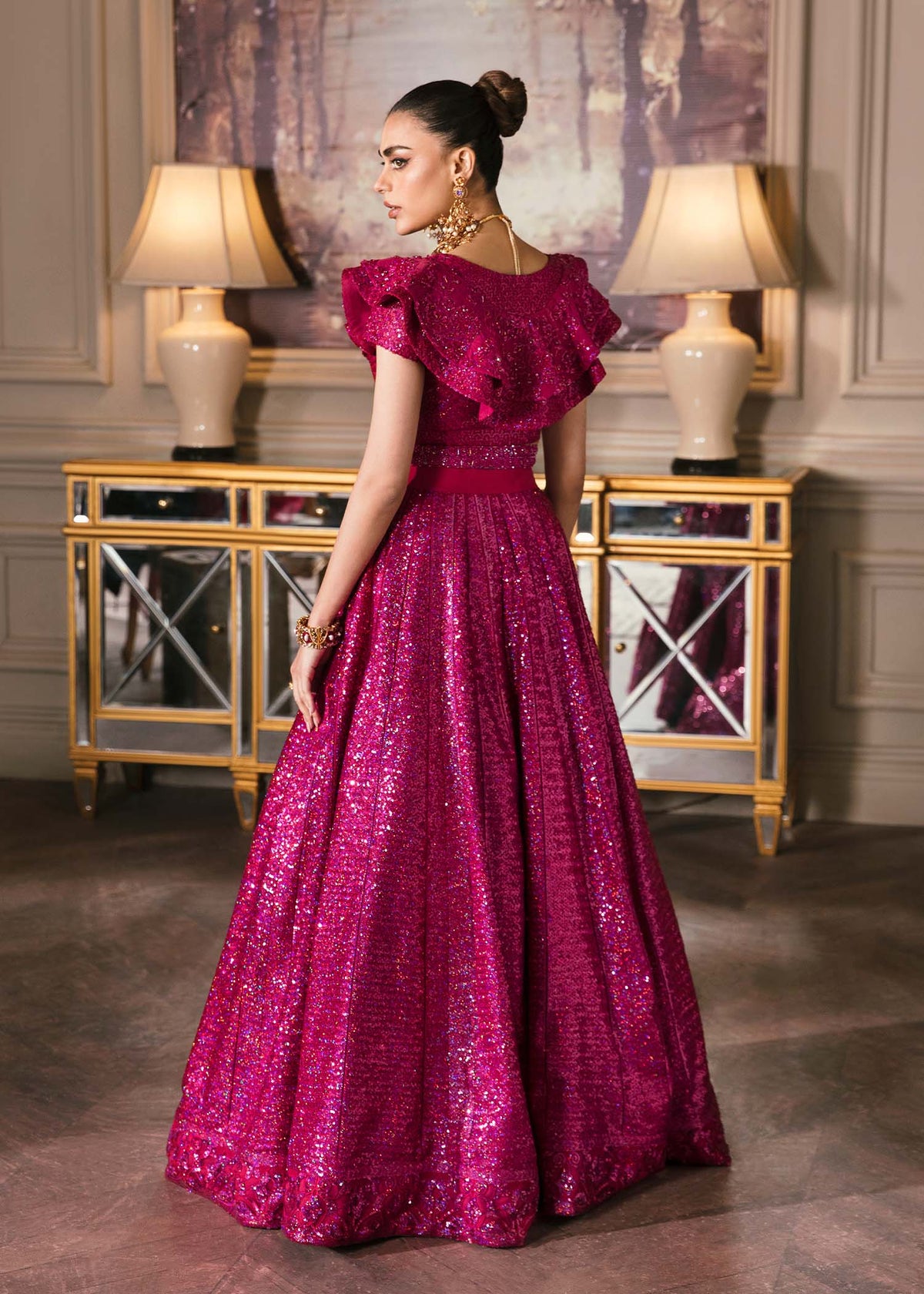 Waqas Shah | Malika - E - Elizabeth | FUCHSIA by Waqas Shah - Designer Dress - Type: Ladies Clothes - Available at Libayah - 100% Original