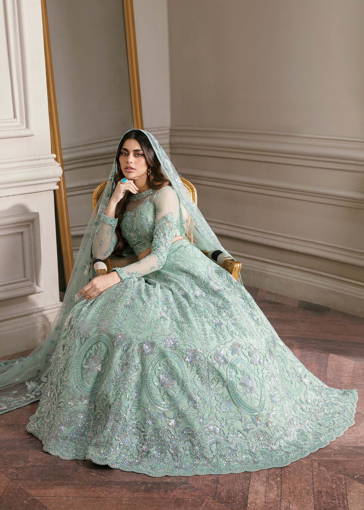 Waqas Shah | Malika - E - Elizabeth | BLUE MIST by Waqas Shah - Designer Dress - Type: Ladies Clothes - Available at Libayah - 100% Original