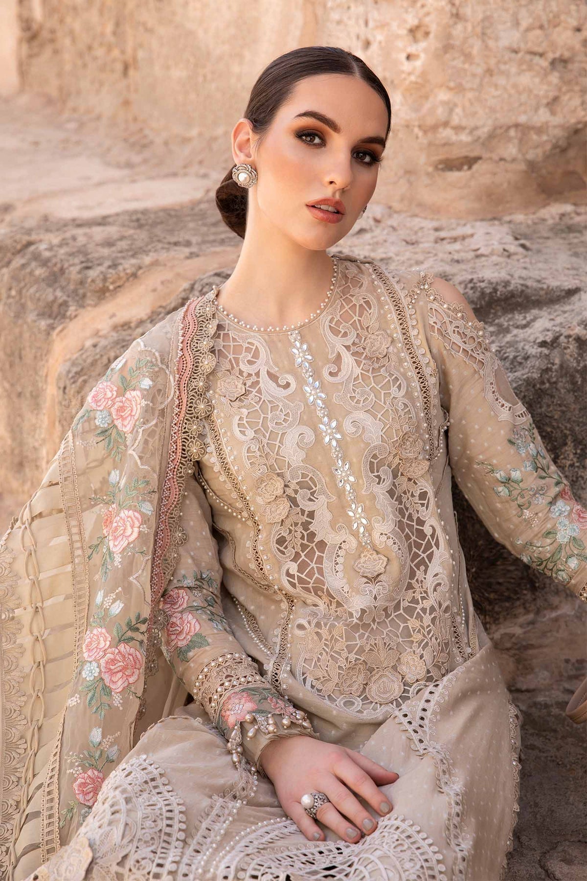 Maria B | Voyage a' Luxe Lawn | D-2410-A by Maria B - Designer Dress  - Type : Ladies Clothes - Available at Libayah - 100% Original 