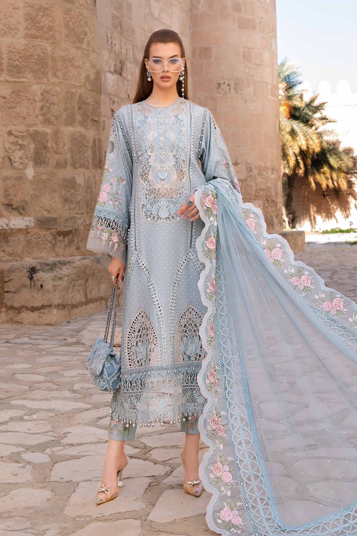 Maria B | Voyage a' Luxe Lawn | D-2410-B by Maria B - Designer Dress  - Type : Ladies Clothes - Available at Libayah - 100% Original 