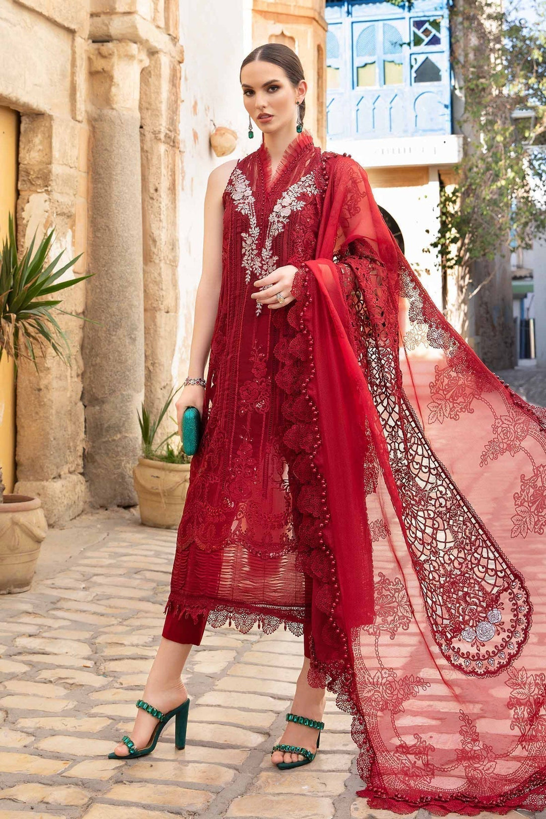 Maria B | Voyage a' Luxe Lawn | D-2401-B by Maria B - Designer Dress  - Type : Ladies Clothes - Available at Libayah - 100% Original 