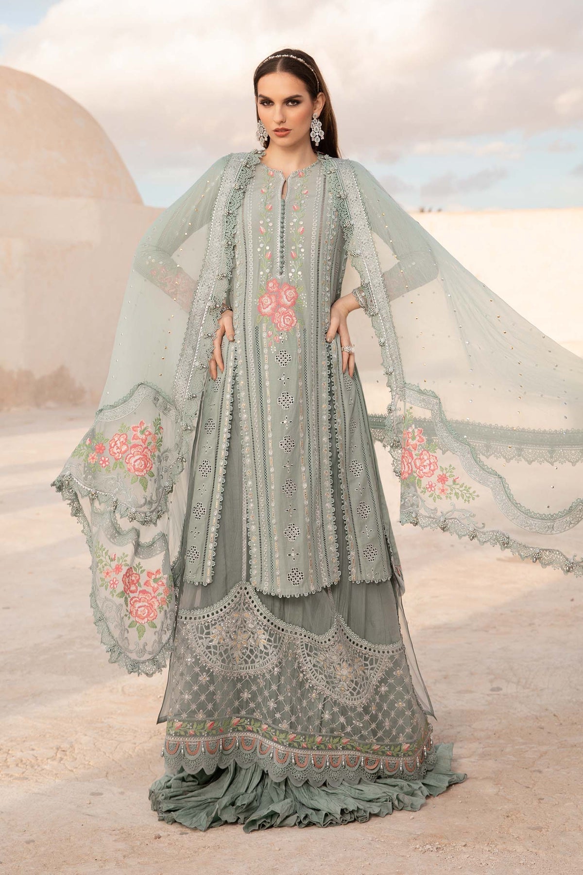 Maria B | Voyage a' Luxe Lawn | D-2412-B by Maria B - Designer Dress  - Type : Ladies Clothes - Available at Libayah - 100% Original 
