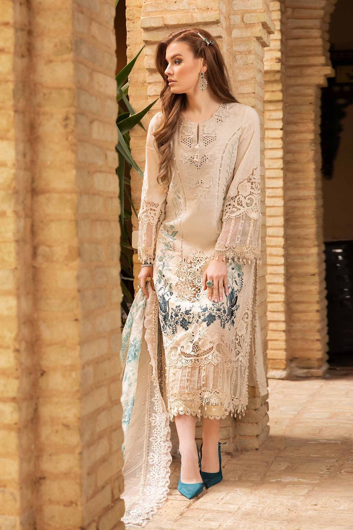 Maria B | Voyage a' Luxe Lawn | D-2414-B by Maria B - Designer Dress  - Type : Ladies Clothes - Available at Libayah - 100% Original 