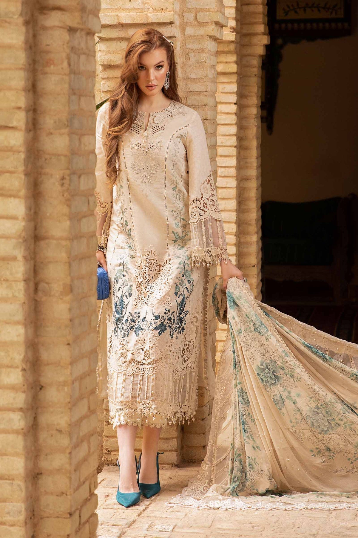Maria B | Voyage a' Luxe Lawn | D-2414-B by Maria B - Designer Dress  - Type : Ladies Clothes - Available at Libayah - 100% Original 