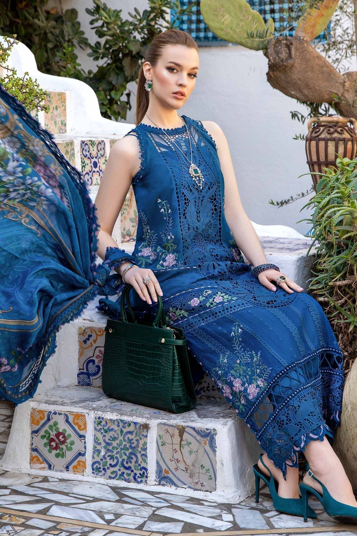 Maria B | Voyage a' Luxe Lawn | D-2415-A by Maria B - Designer Dress  - Type : Ladies Clothes - Available at Libayah - 100% Original 