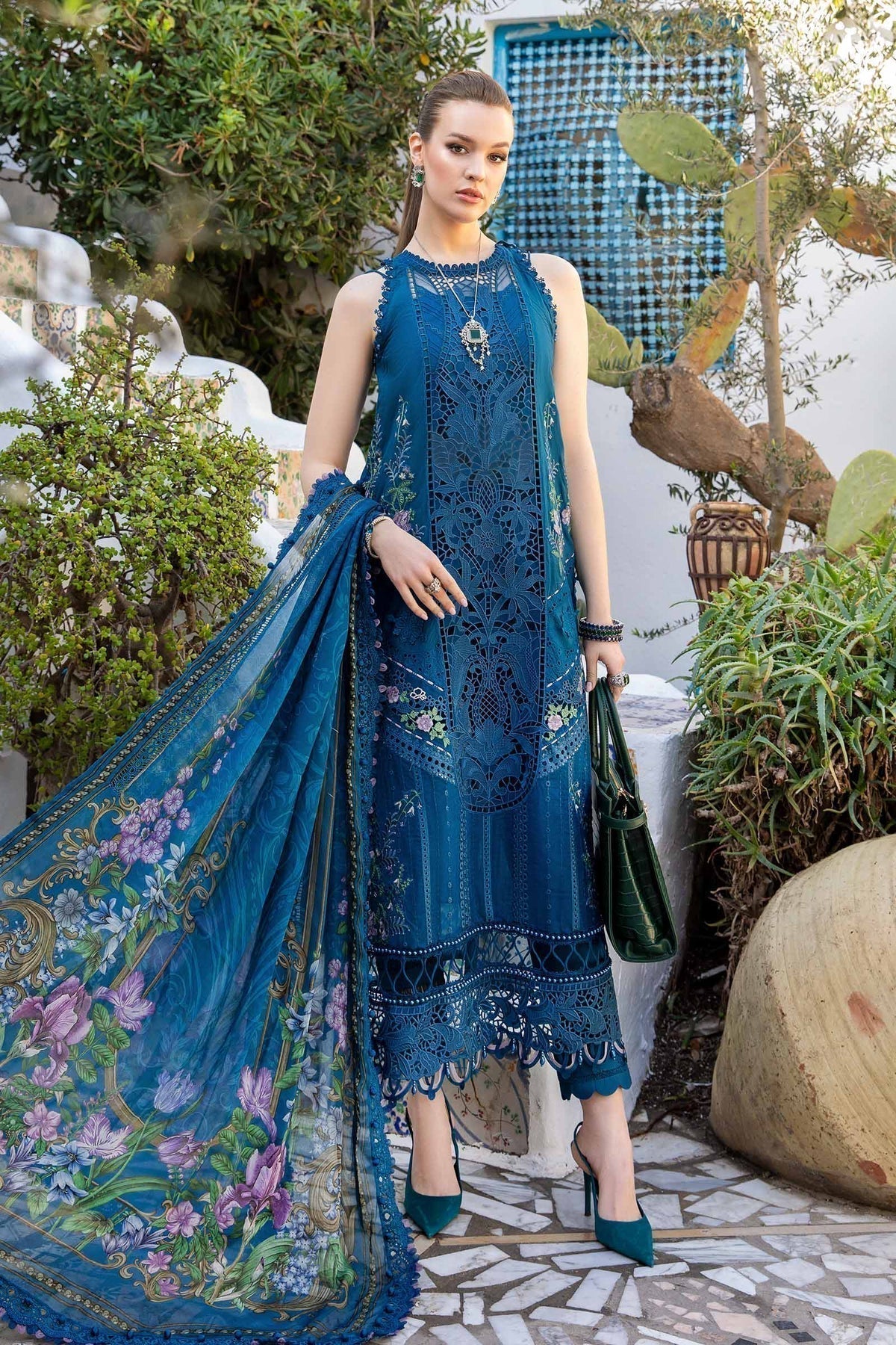 Maria B | Voyage a' Luxe Lawn | D-2415-A by Maria B - Designer Dress  - Type : Ladies Clothes - Available at Libayah - 100% Original 