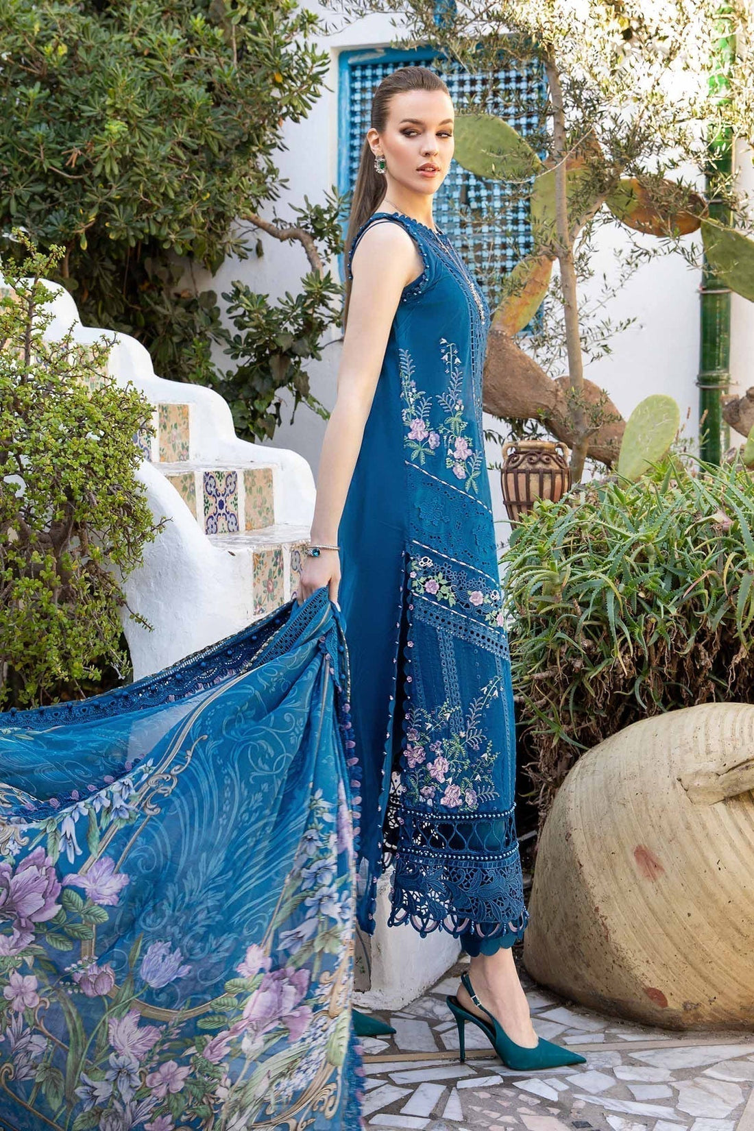 Maria B | Voyage a' Luxe Lawn | D-2415-A by Maria B - Designer Dress  - Type : Ladies Clothes - Available at Libayah - 100% Original 