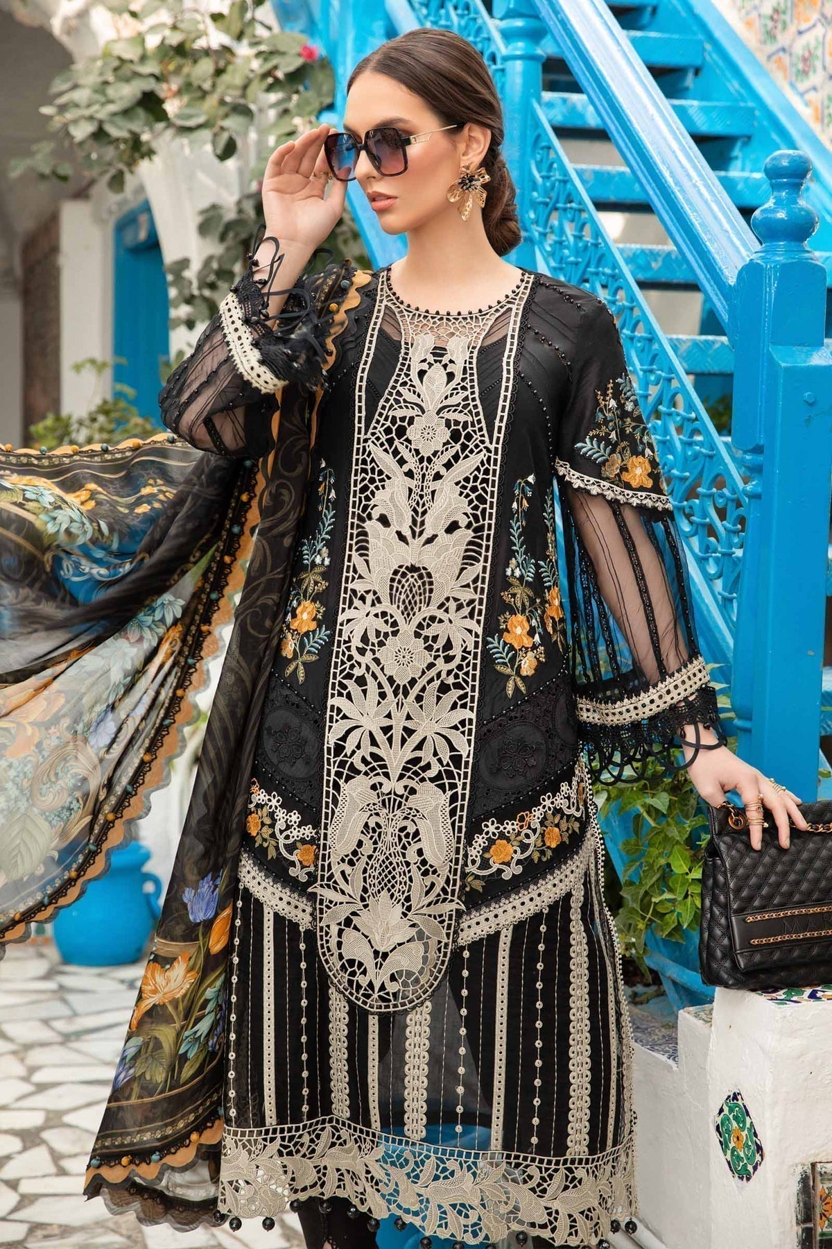 Maria B | Voyage a' Luxe Lawn | D-2415-B by Maria B - Designer Dress  - Type : Ladies Clothes - Available at Libayah - 100% Original 