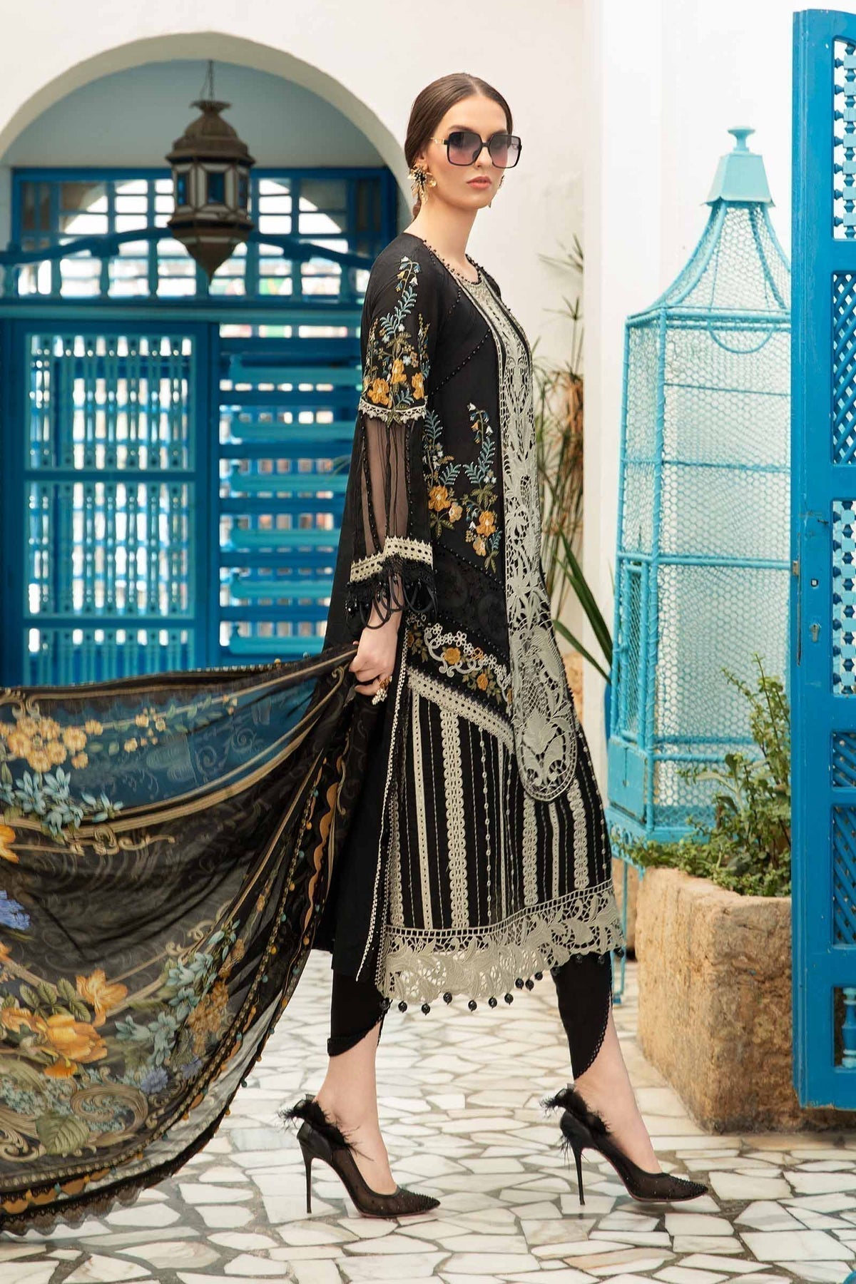 Maria B | Voyage a' Luxe Lawn | D-2415-B by Maria B - Designer Dress  - Type : Ladies Clothes - Available at Libayah - 100% Original 