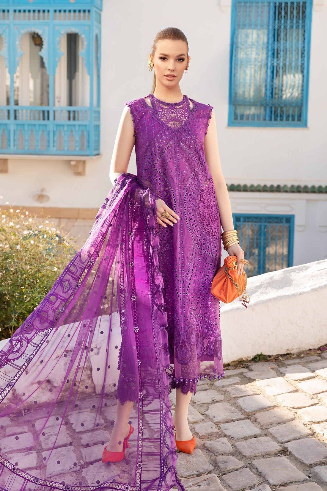 Maria B | Voyage a' Luxe Lawn | D-2402-B by Maria B - Designer Dress  - Type : Ladies Clothes - Available at Libayah - 100% Original 