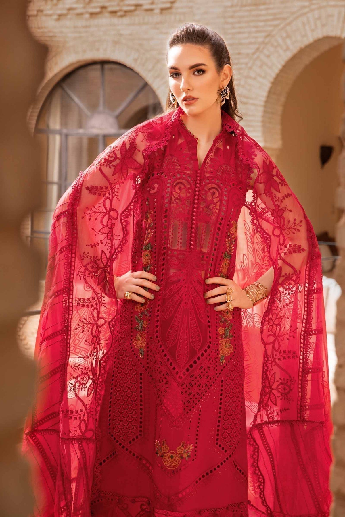 Maria B | Voyage a' Luxe Lawn | D-2404-A by Maria B - Designer Dress  - Type : Ladies Clothes - Available at Libayah - 100% Original 