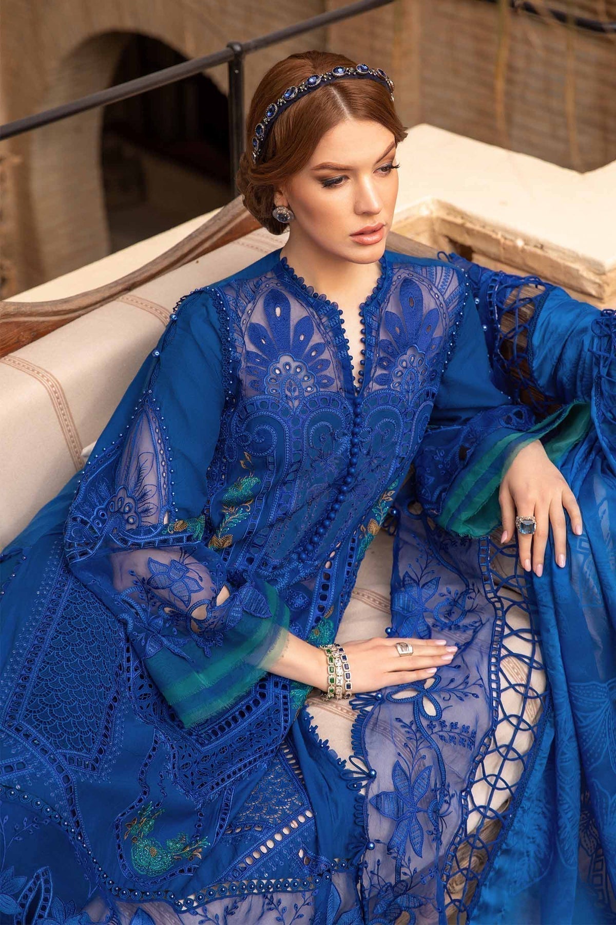 Maria B | Voyage a' Luxe Lawn | D-2404-B by Maria B - Designer Dress  - Type : Ladies Clothes - Available at Libayah - 100% Original 