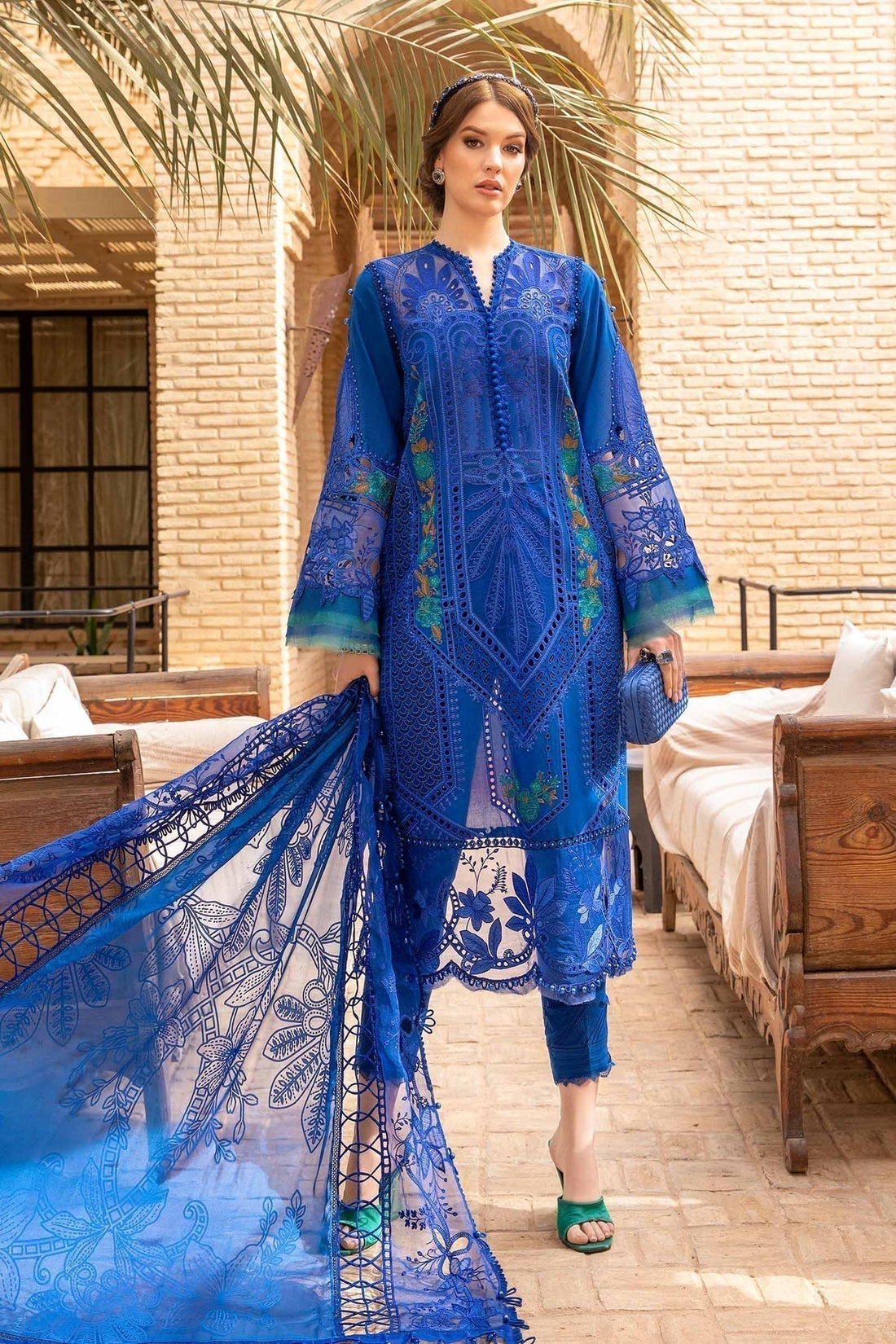 Maria B | Voyage a' Luxe Lawn | D-2404-B by Maria B - Designer Dress  - Type : Ladies Clothes - Available at Libayah - 100% Original 