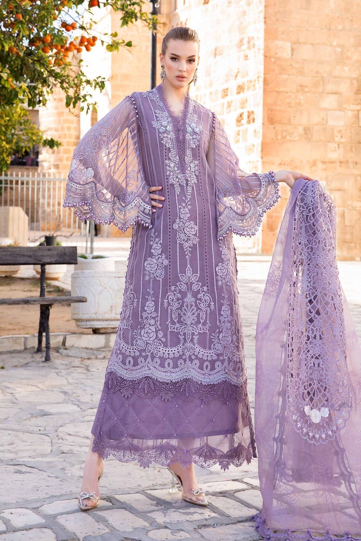 Maria B | Voyage a' Luxe Lawn | D-2401-A by Maria B - Designer Dress  - Type : Ladies Clothes - Available at Libayah - 100% Original 