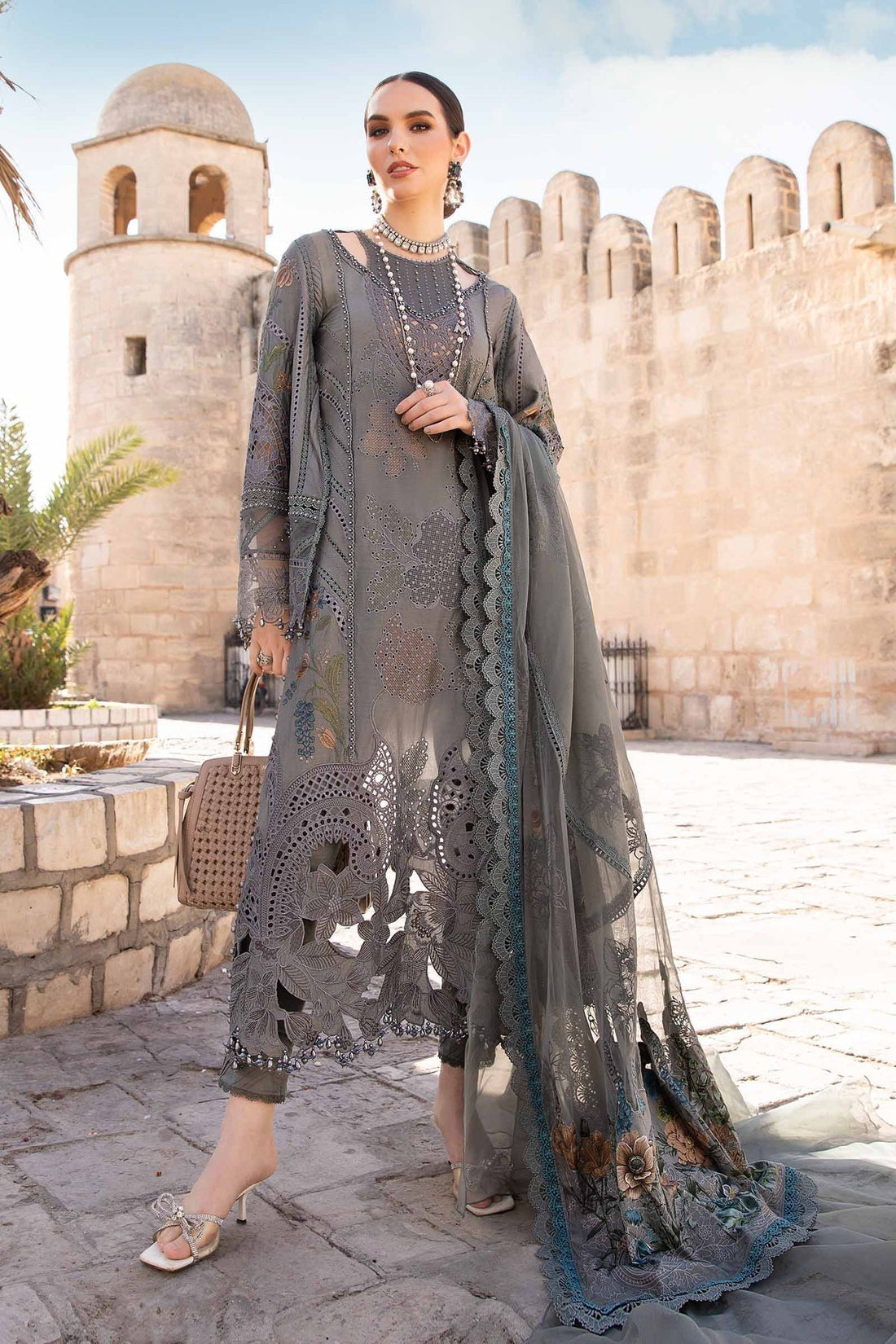 Maria B | Voyage a' Luxe Lawn | D-2407-B by Maria B - Designer Dress  - Type : Ladies Clothes - Available at Libayah - 100% Original 