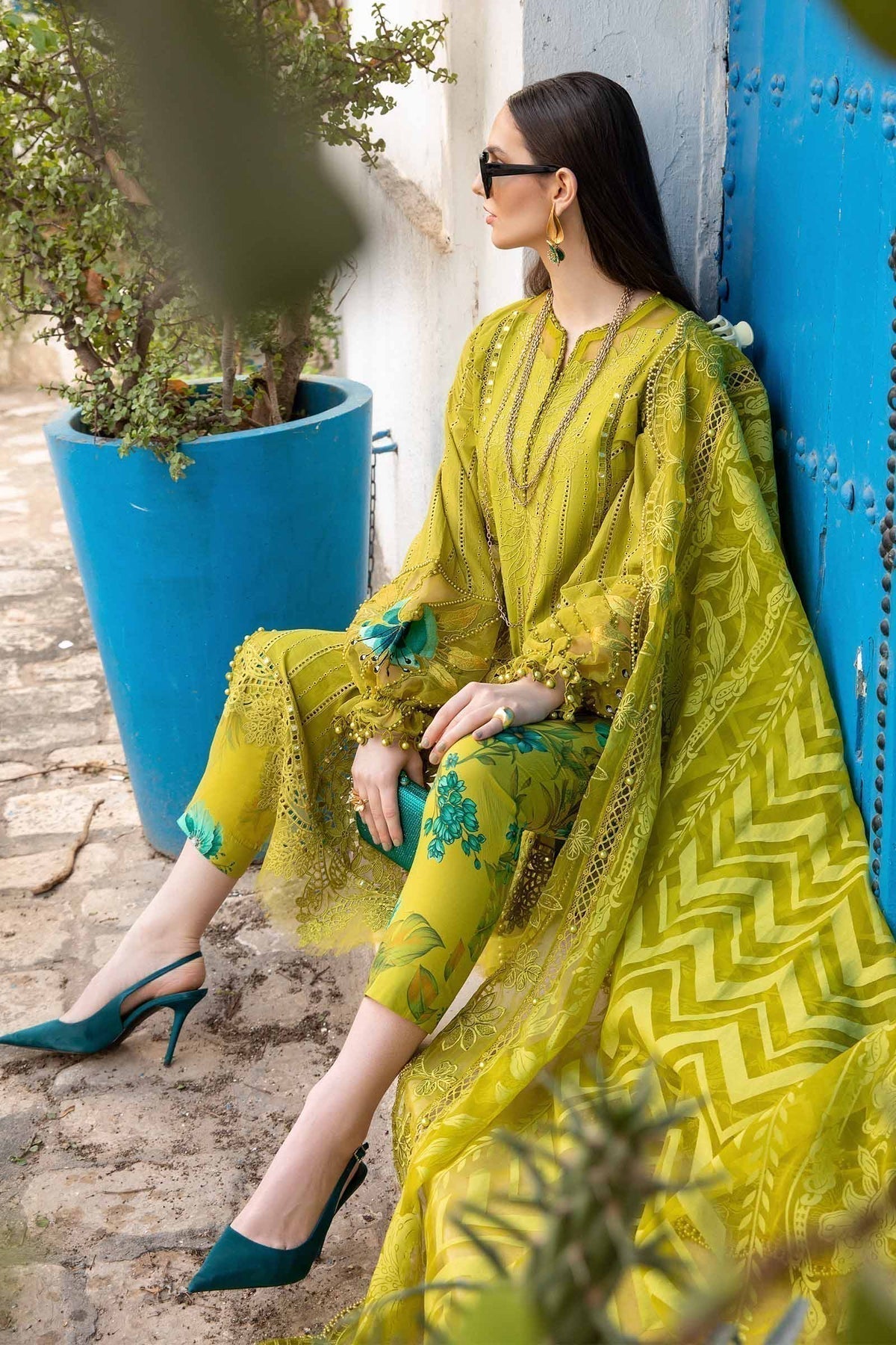 Maria B | Voyage a' Luxe Lawn | D-2408-A by Maria B - Designer Dress  - Type : Ladies Clothes - Available at Libayah - 100% Original 