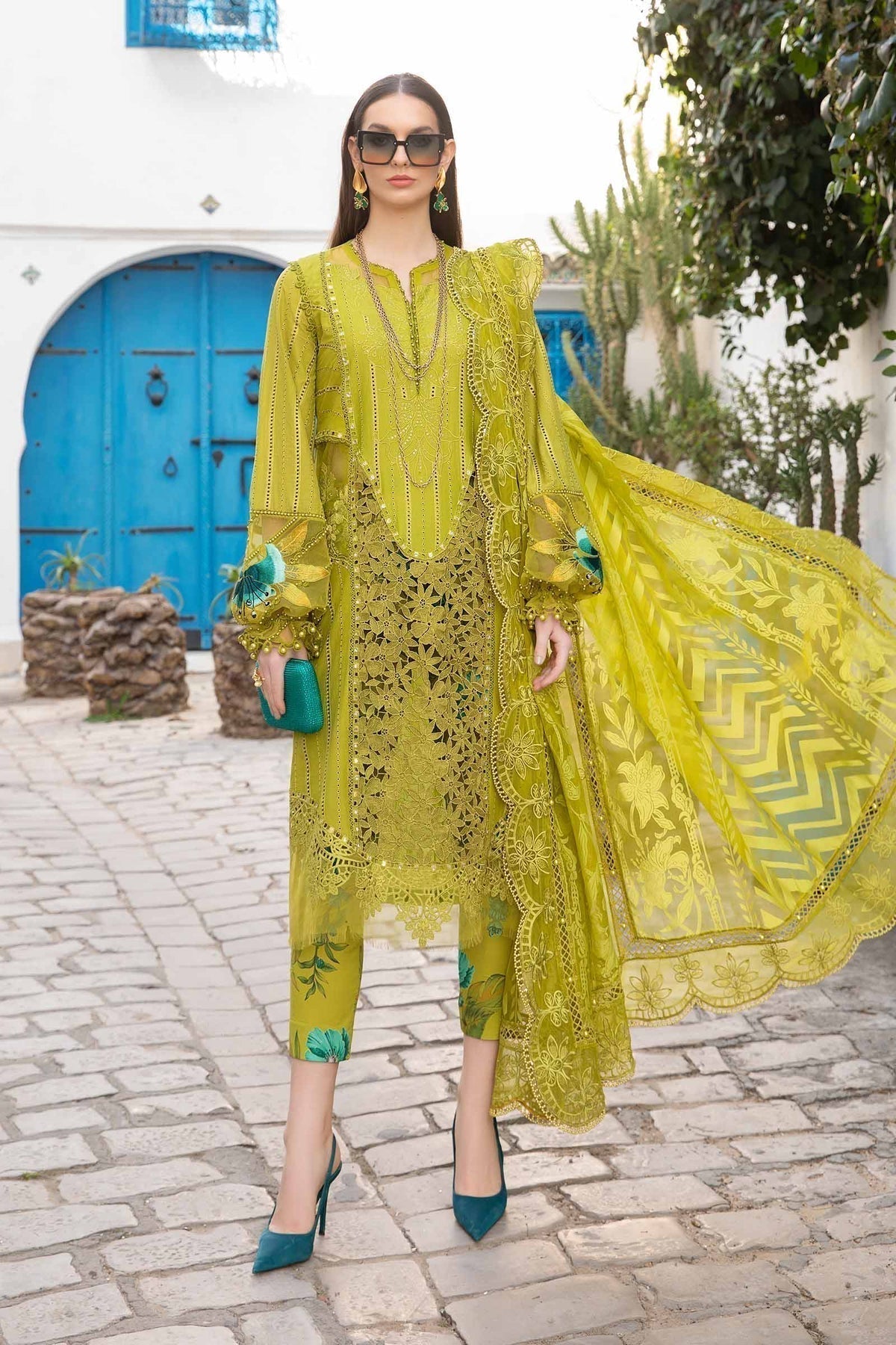 Maria B | Voyage a' Luxe Lawn | D-2408-A by Maria B - Designer Dress  - Type : Ladies Clothes - Available at Libayah - 100% Original 