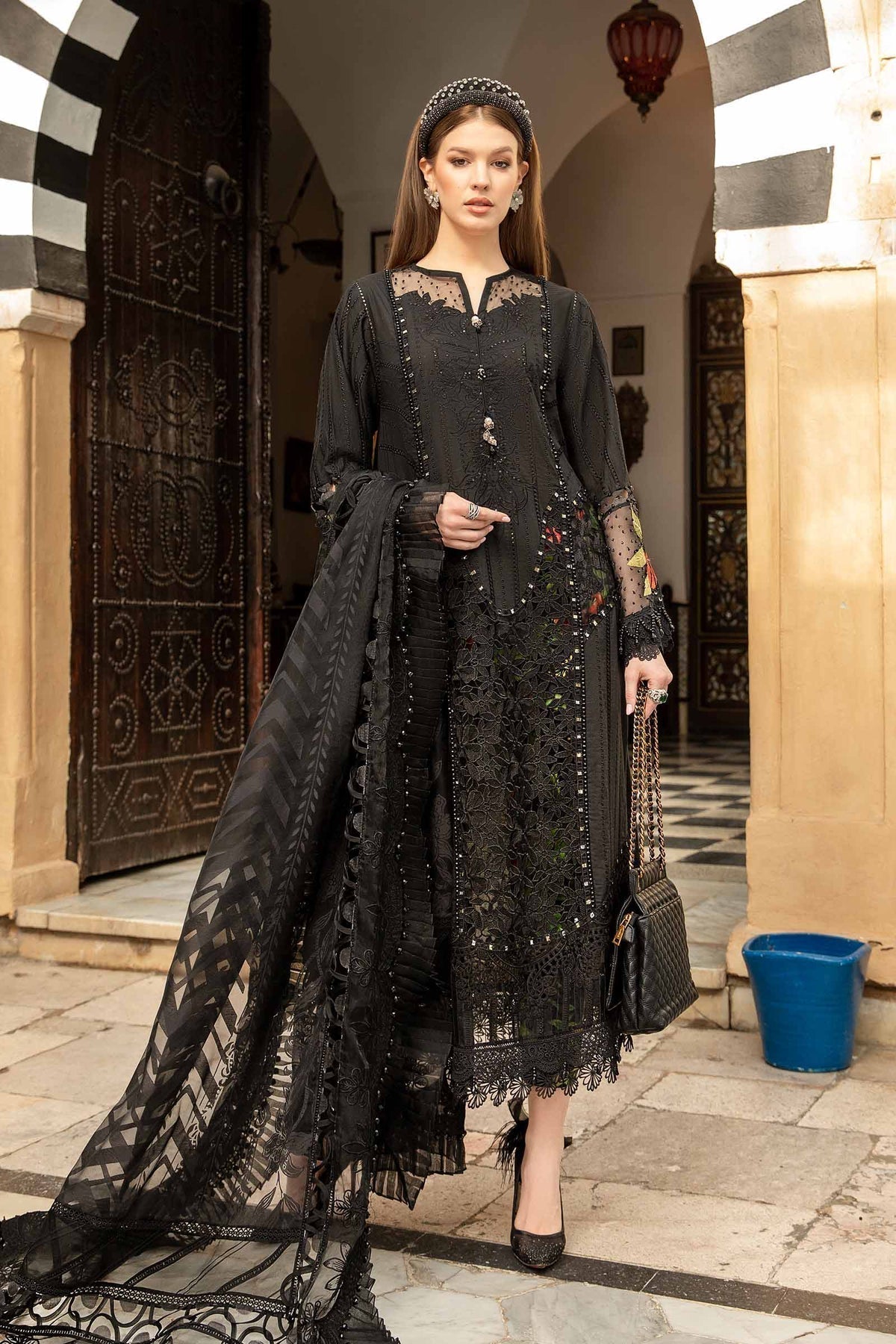Maria B | Voyage a' Luxe Lawn | D-2408-B by Maria B - Designer Dress  - Type : Ladies Clothes - Available at Libayah - 100% Original 