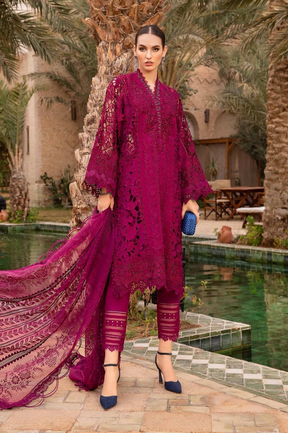 Maria B | Voyage a' Luxe Lawn | D-2409-B by Maria B - Designer Dress  - Type : Ladies Clothes - Available at Libayah - 100% Original 