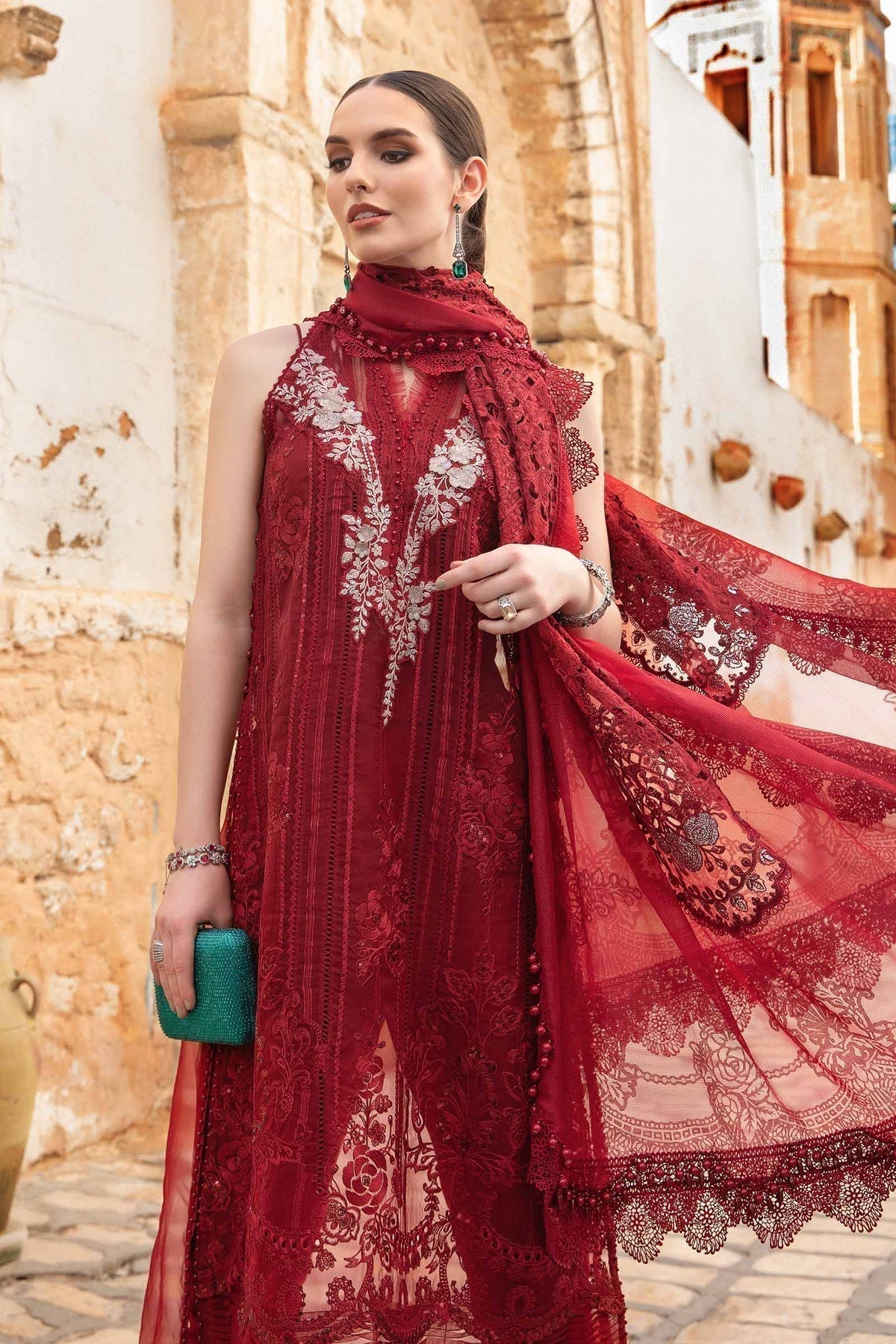 Maria B | Voyage a' Luxe Lawn | D-2401-B by Maria B - Designer Dress  - Type : Ladies Clothes - Available at Libayah - 100% Original 