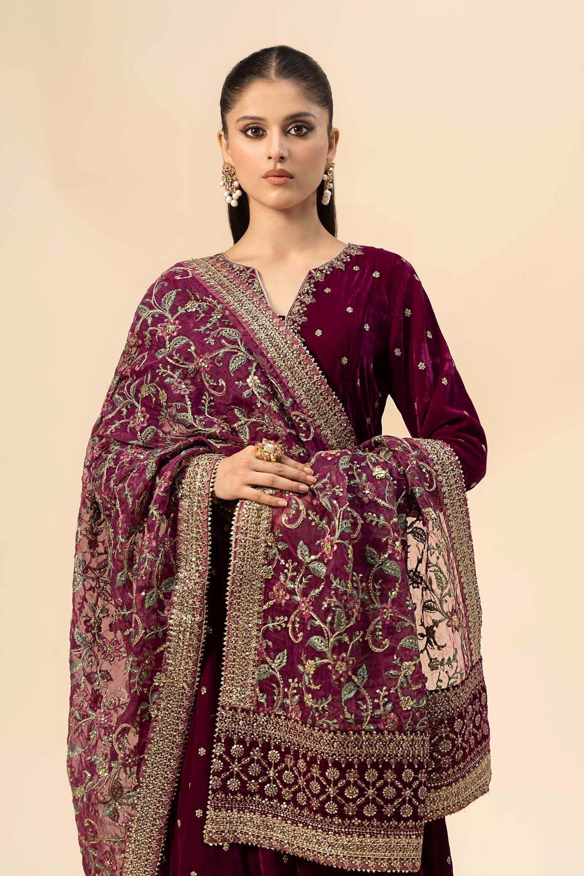 Maria B | Formal Wears | SF-W24-12 by Maria B - Designer Dress - Type: Ladies Clothes - Available at Libayah - 100% Original