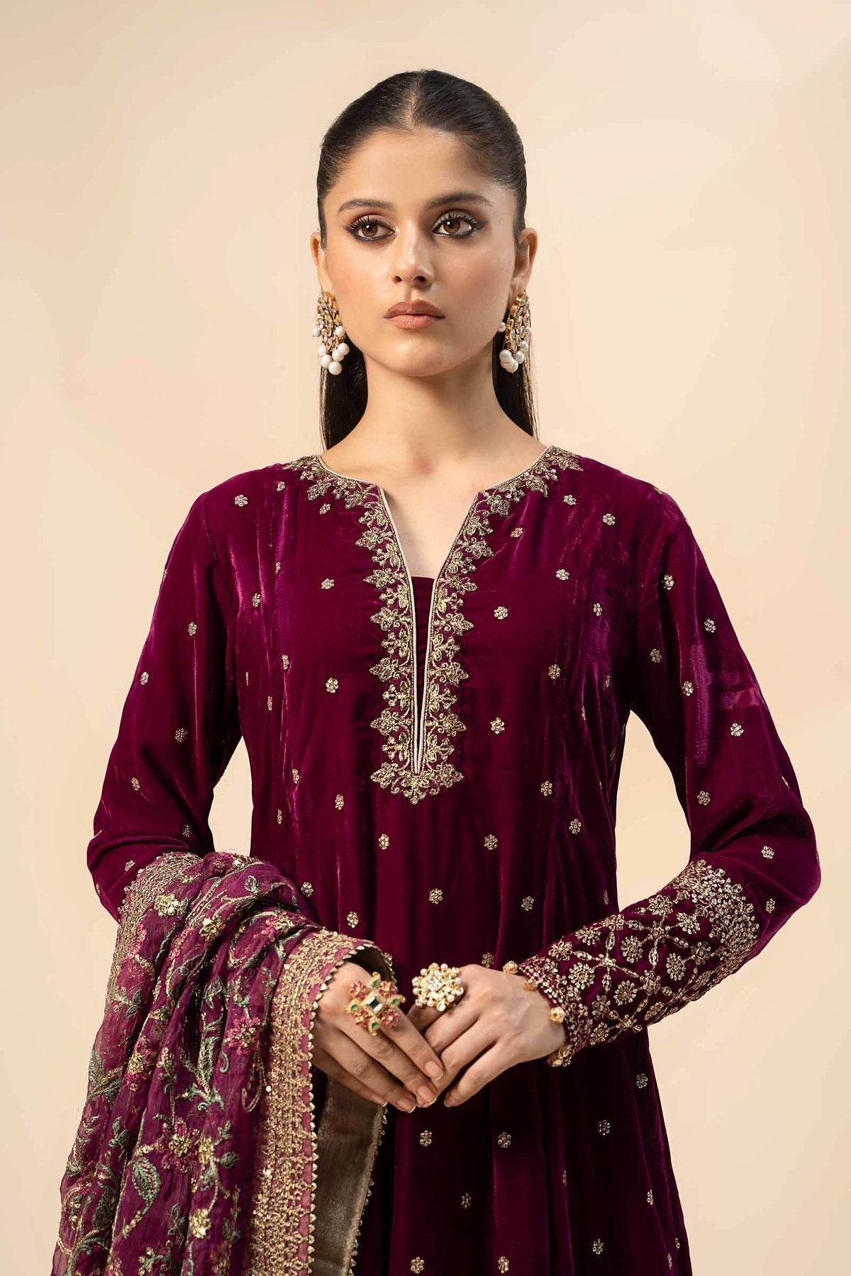 Maria B | Formal Wears | SF-W24-12 by Maria B - Designer Dress - Type: Ladies Clothes - Available at Libayah - 100% Original