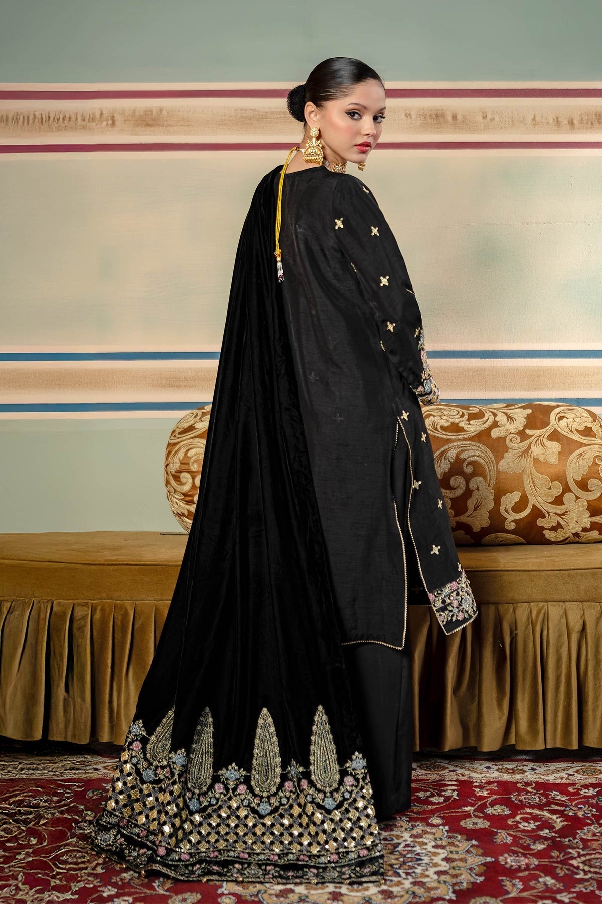 Maria B | M Basics Festive Velvet | MB-USW24-601 by Maria B - Designer Dress - Type: Ladies Clothes - Available at Libayah - 100% Original