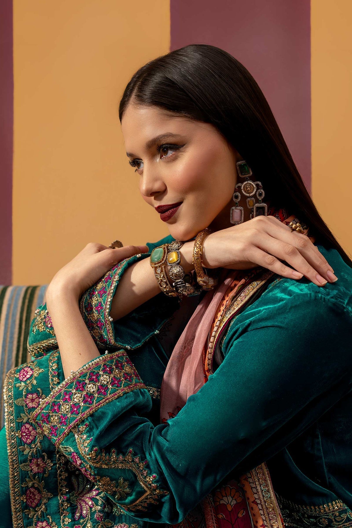 Maria B | M Basics Festive Velvet | MB-USW24-604 by Maria B - Designer Dress - Type: Ladies Clothes - Available at Libayah - 100% Original