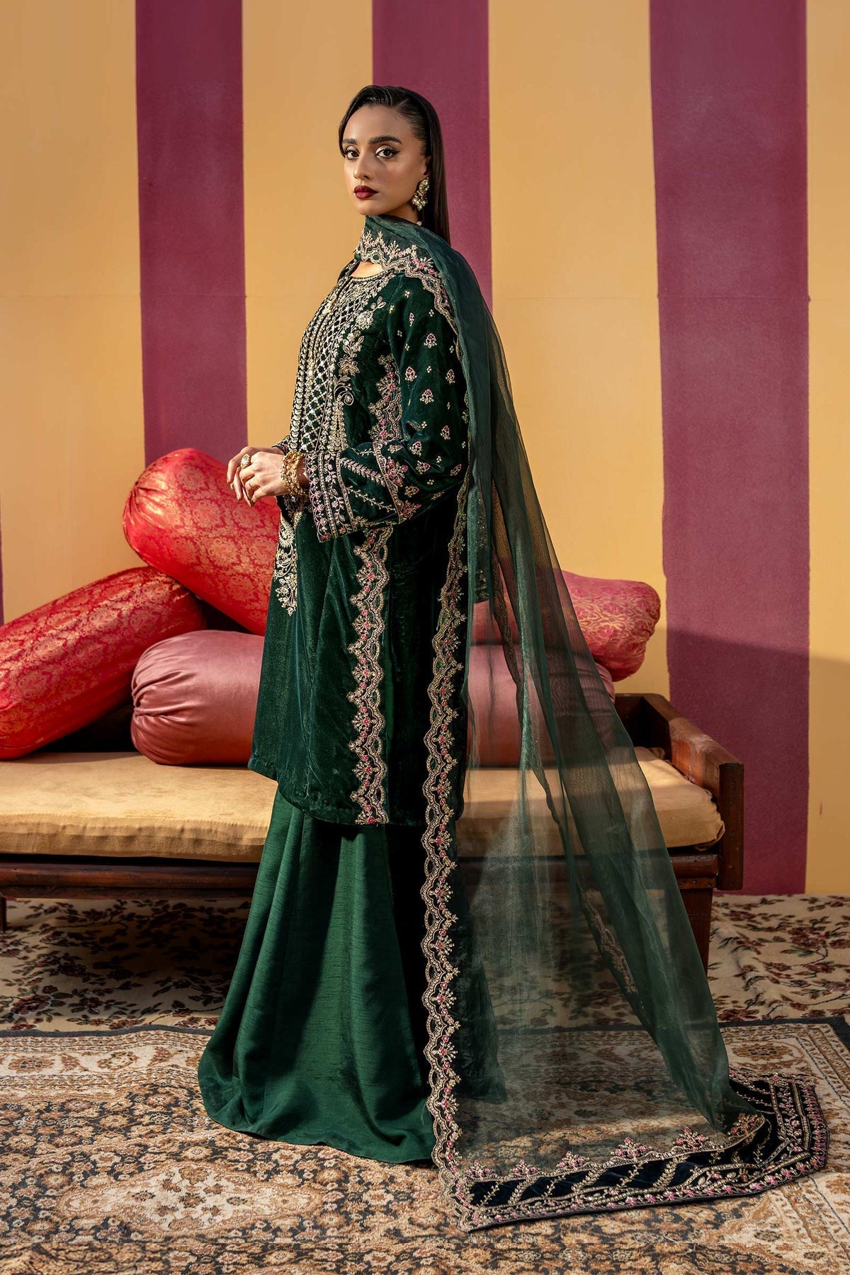 Maria B | M Basics Festive Velvet | MB-USW24-606 by Maria B - Designer Dress - Type: Ladies Clothes - Available at Libayah - 100% Original