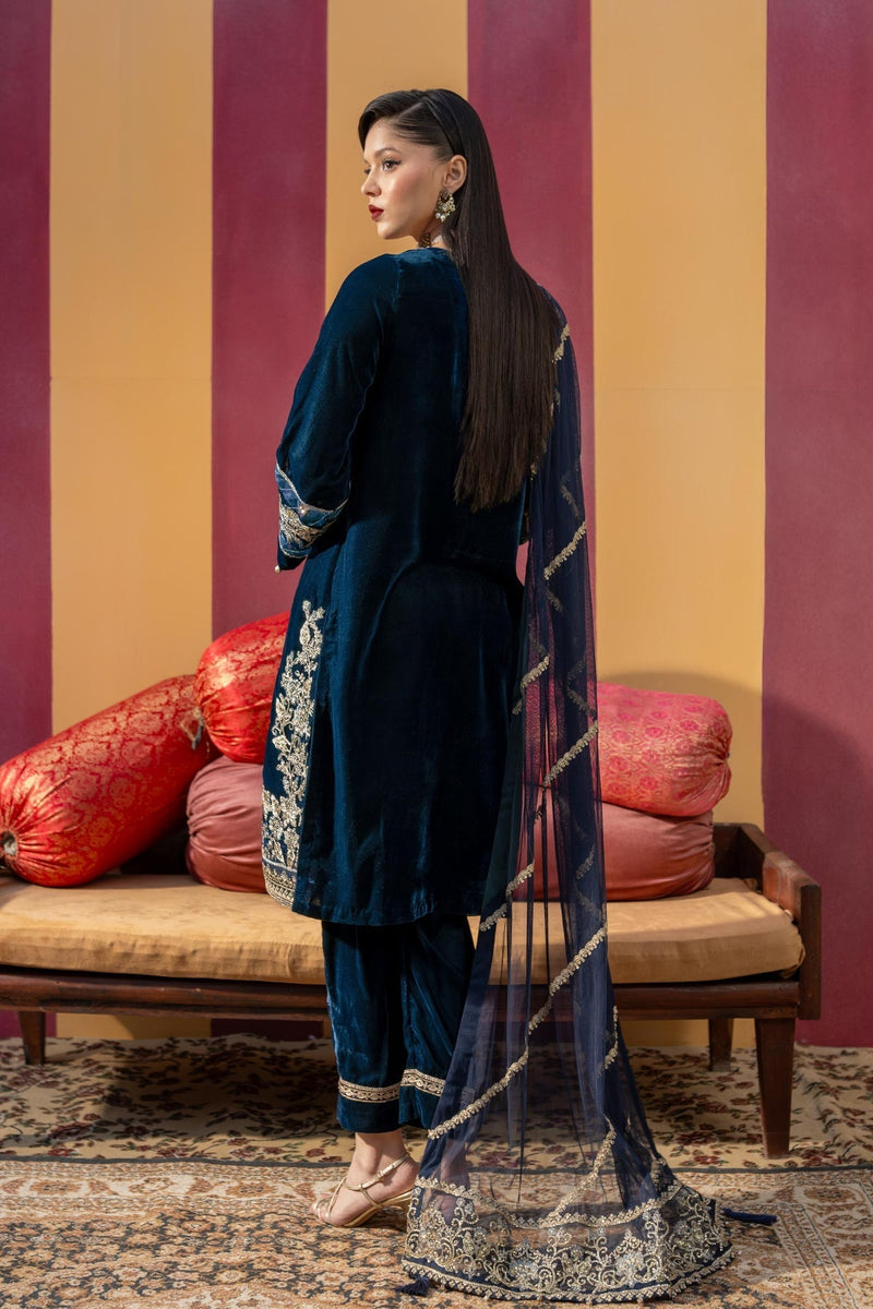 Maria B | M Basics Festive Velvet | MB-USW24-607 by Maria B - Designer Dress - Type: Ladies Clothes - Available at Libayah - 100% Original