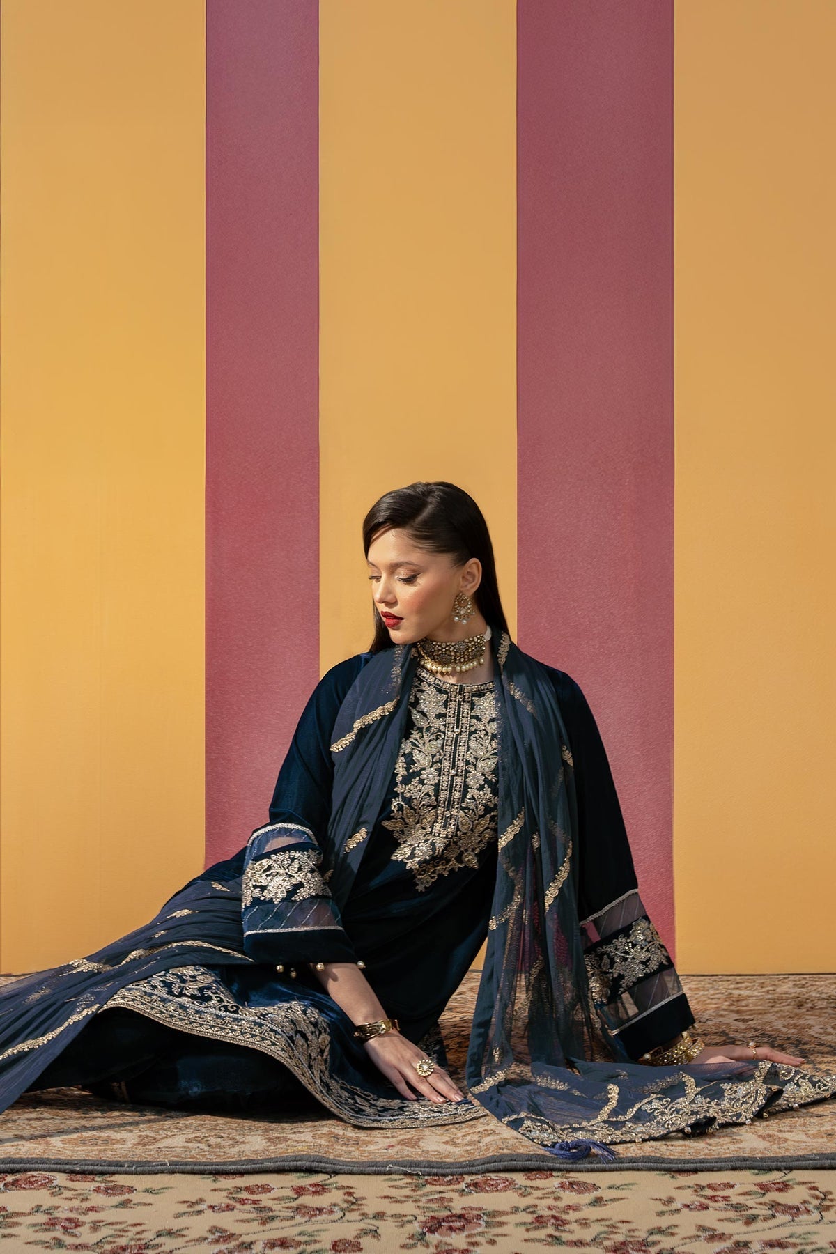 Maria B | M Basics Festive Velvet | MB-USW24-607 by Maria B - Designer Dress - Type: Ladies Clothes - Available at Libayah - 100% Original