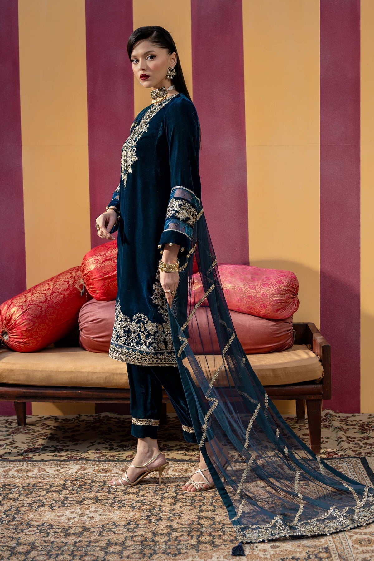 Maria B | M Basics Festive Velvet | MB-USW24-607 by Maria B - Designer Dress - Type: Ladies Clothes - Available at Libayah - 100% Original