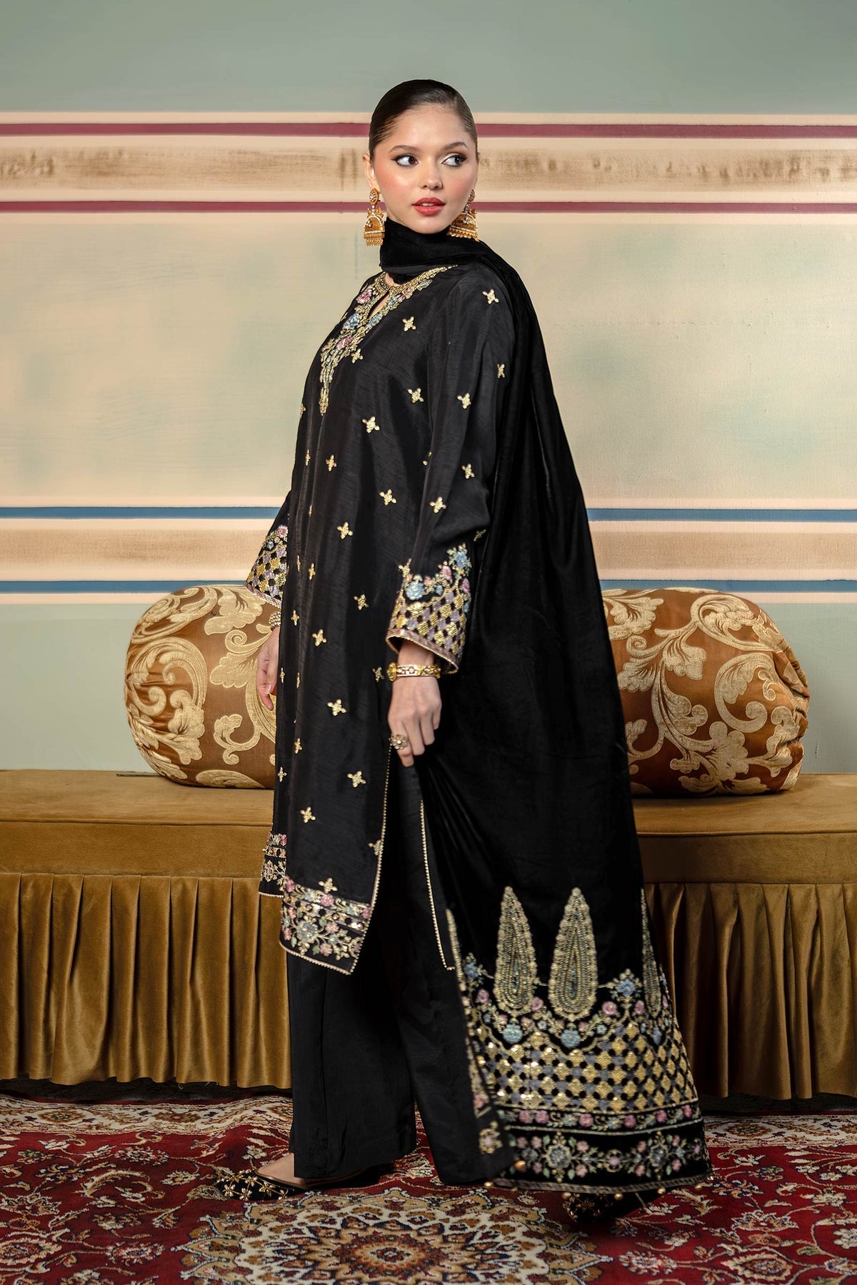 Maria B | M Basics Festive Velvet | MB-USW24-601 by Maria B - Designer Dress - Type: Ladies Clothes - Available at Libayah - 100% Original