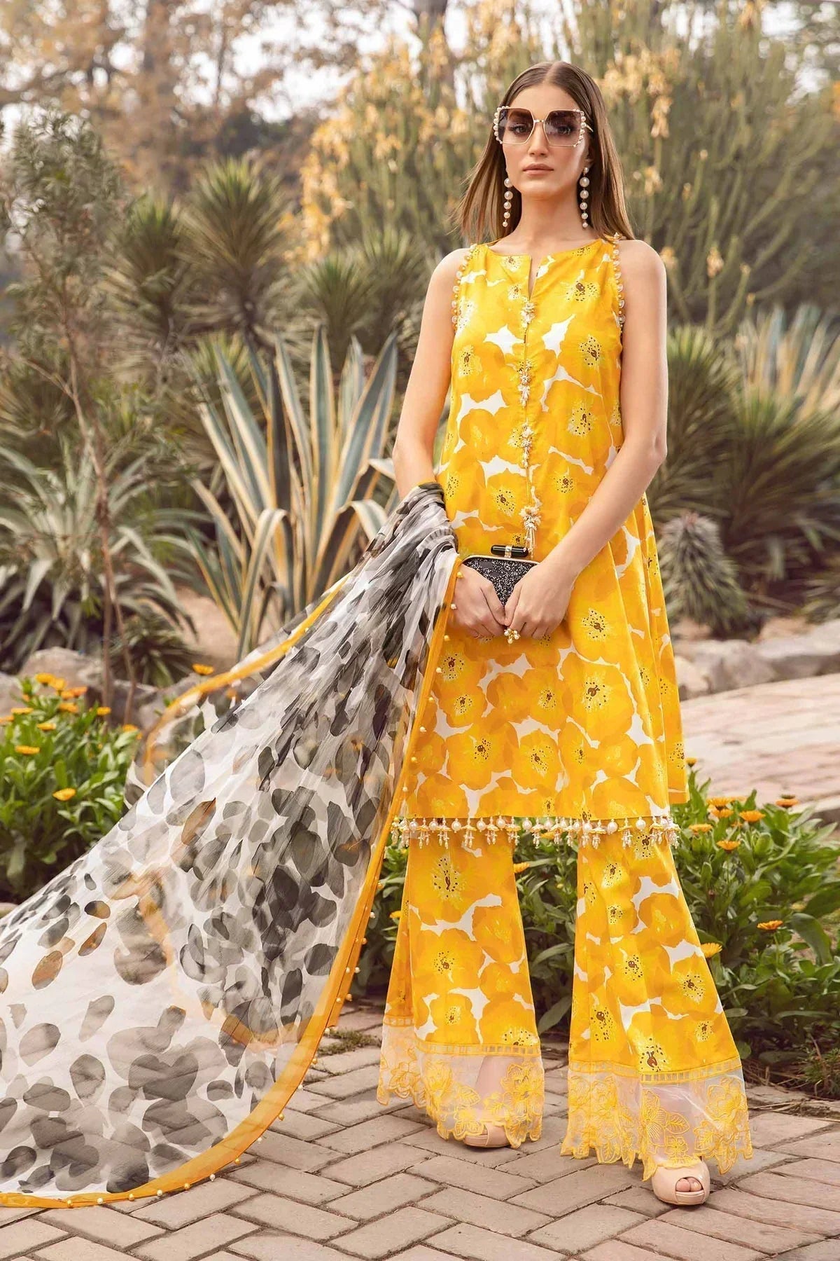 Maria B | M Prints Spring 24 | MPT-2112-B by Maria B - Designer Dress  - Type : Ladies Clothes - Available at Libayah - 100% Original 