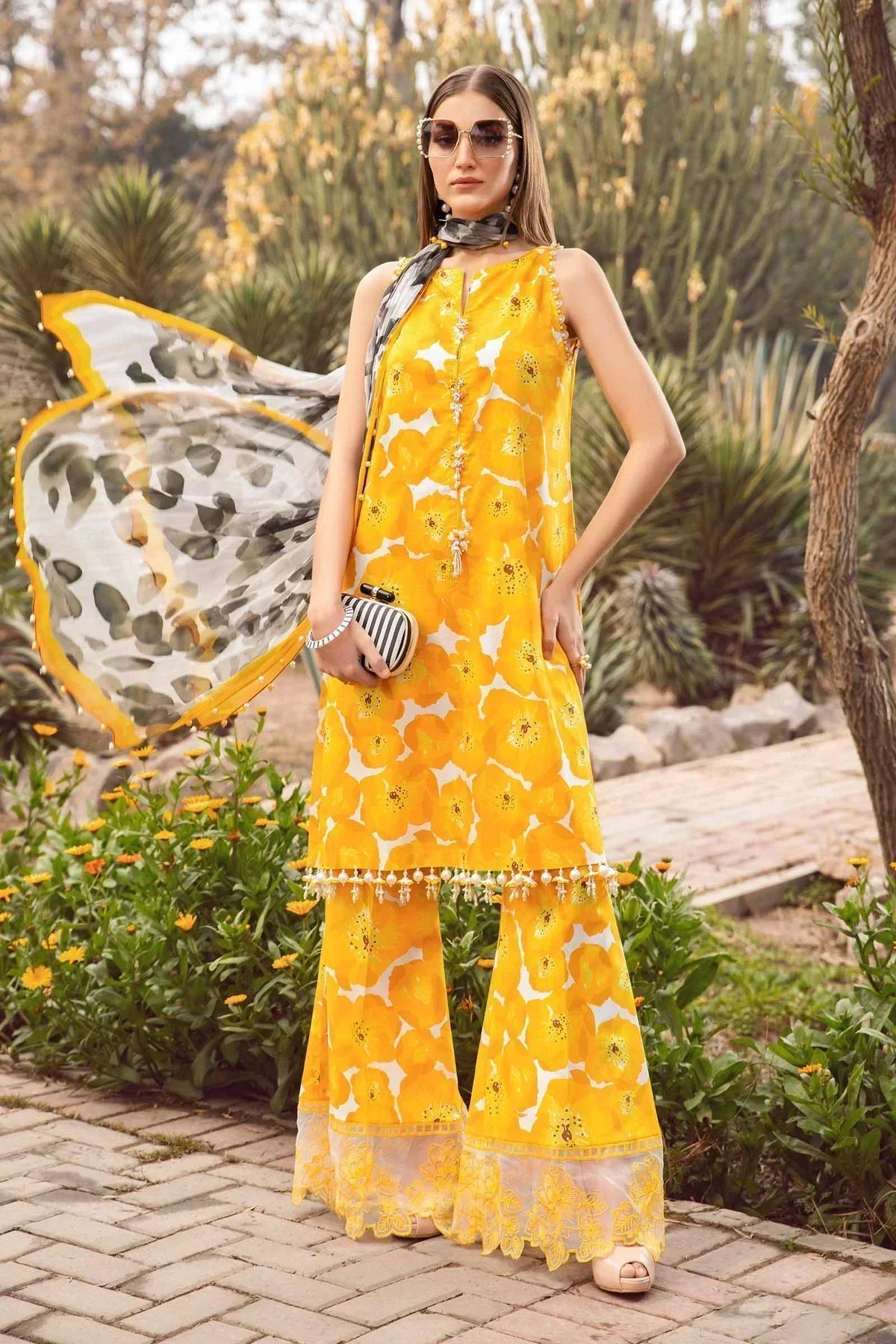 Maria B | M Prints Spring 24 | MPT-2112-B by Maria B - Designer Dress  - Type : Ladies Clothes - Available at Libayah - 100% Original 