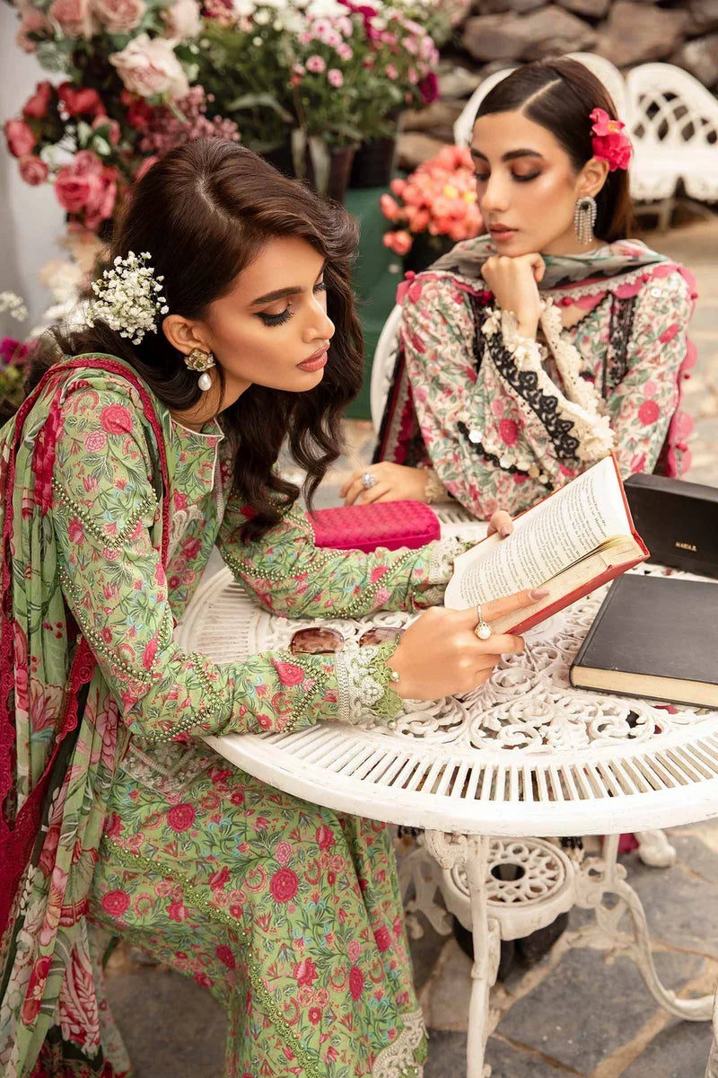 Maria B | M Prints Spring 24 | MPT-2113-B by Maria B - Designer Dress  - Type : Ladies Clothes - Available at Libayah - 100% Original 