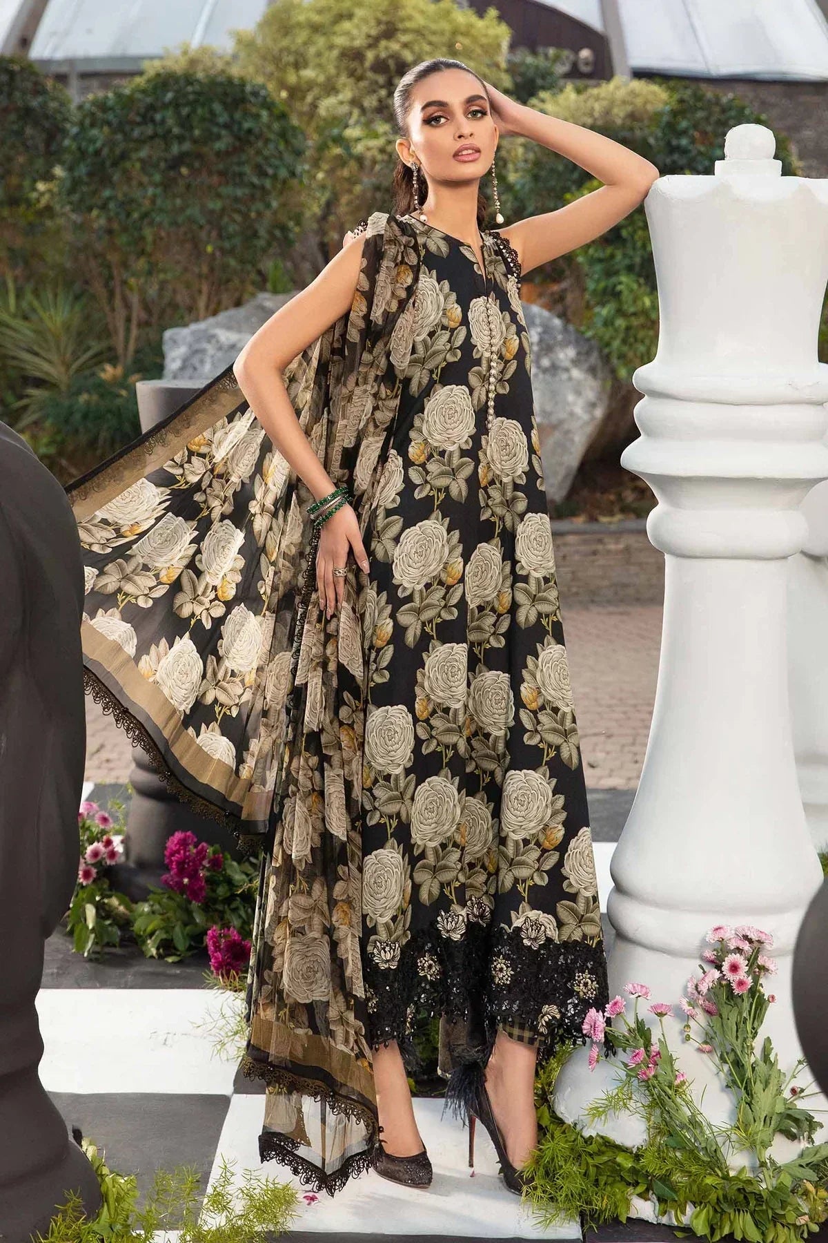 Maria B | M Prints Spring 24 | MPT-2103-B by Maria B - Designer Dress  - Type : Ladies Clothes - Available at Libayah - 100% Original 