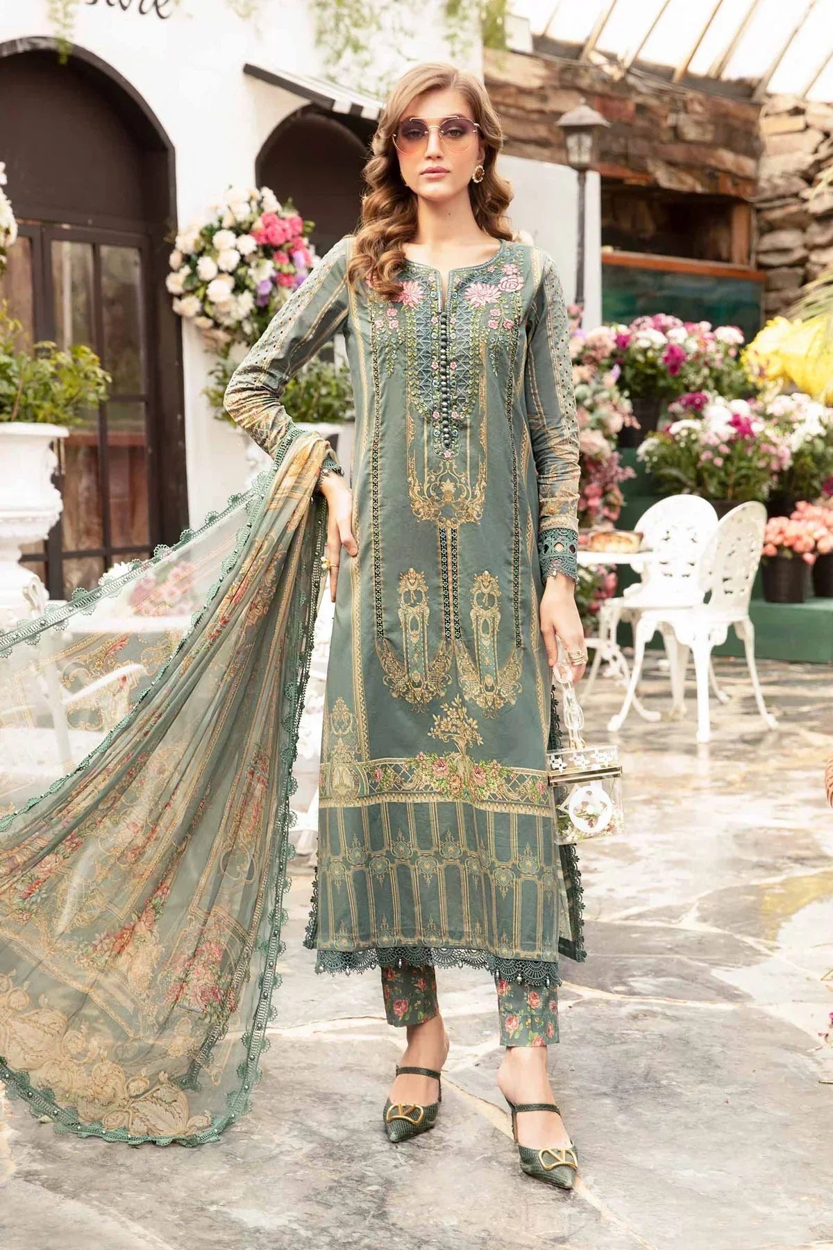 Maria B | M Prints Spring 24 | MPT-2104-B by Maria B - Designer Dress  - Type : Ladies Clothes - Available at Libayah - 100% Original 