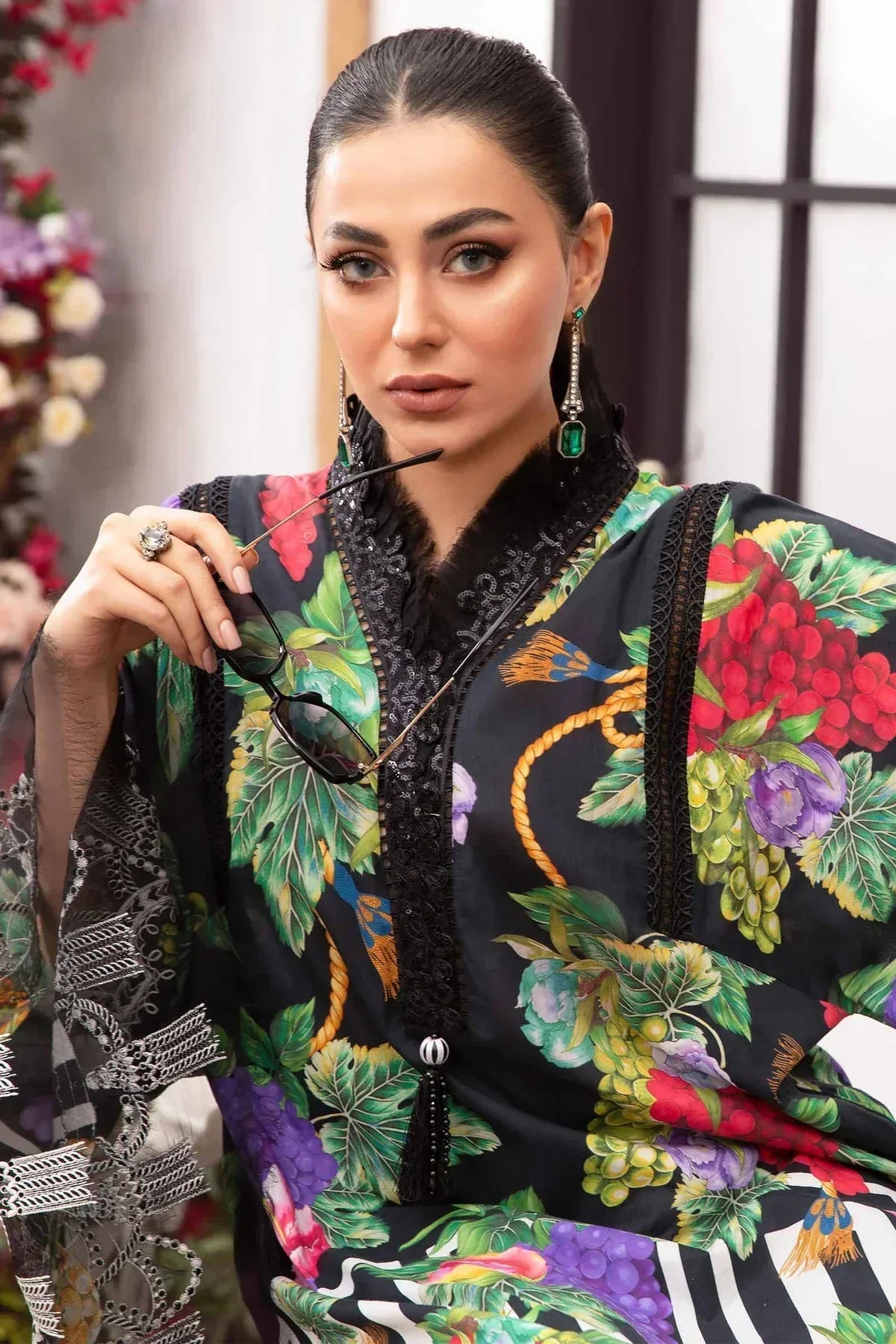 Maria B | M Prints Spring 24 | MPT-2108-B by Maria B - Designer Dress  - Type : Ladies Clothes - Available at Libayah - 100% Original 