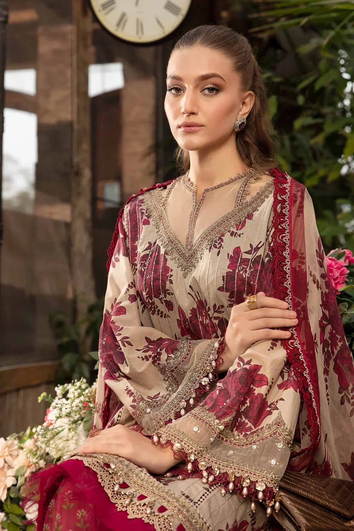 Maria B | M Prints Spring 24 | MPT-2110-A by Maria B - Designer Dress  - Type : Ladies Clothes - Available at Libayah - 100% Original 