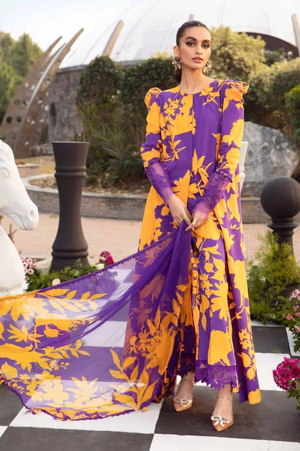 Maria B | M Prints Spring 24 | MPT-2111-A by Maria B - Designer Dress  - Type : Ladies Clothes - Available at Libayah - 100% Original 