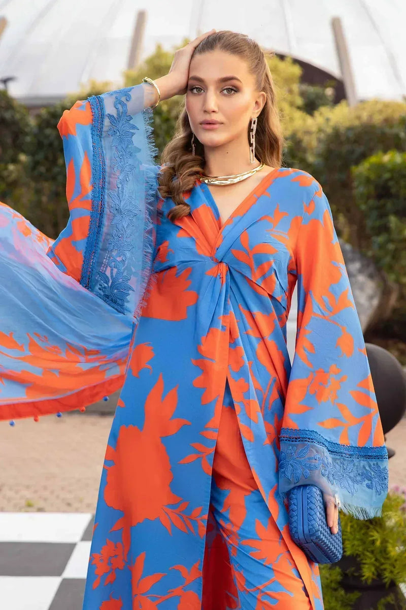 Maria B | M Prints Spring 24 | MPT-2111-B by Maria B - Designer Dress  - Type : Ladies Clothes - Available at Libayah - 100% Original 