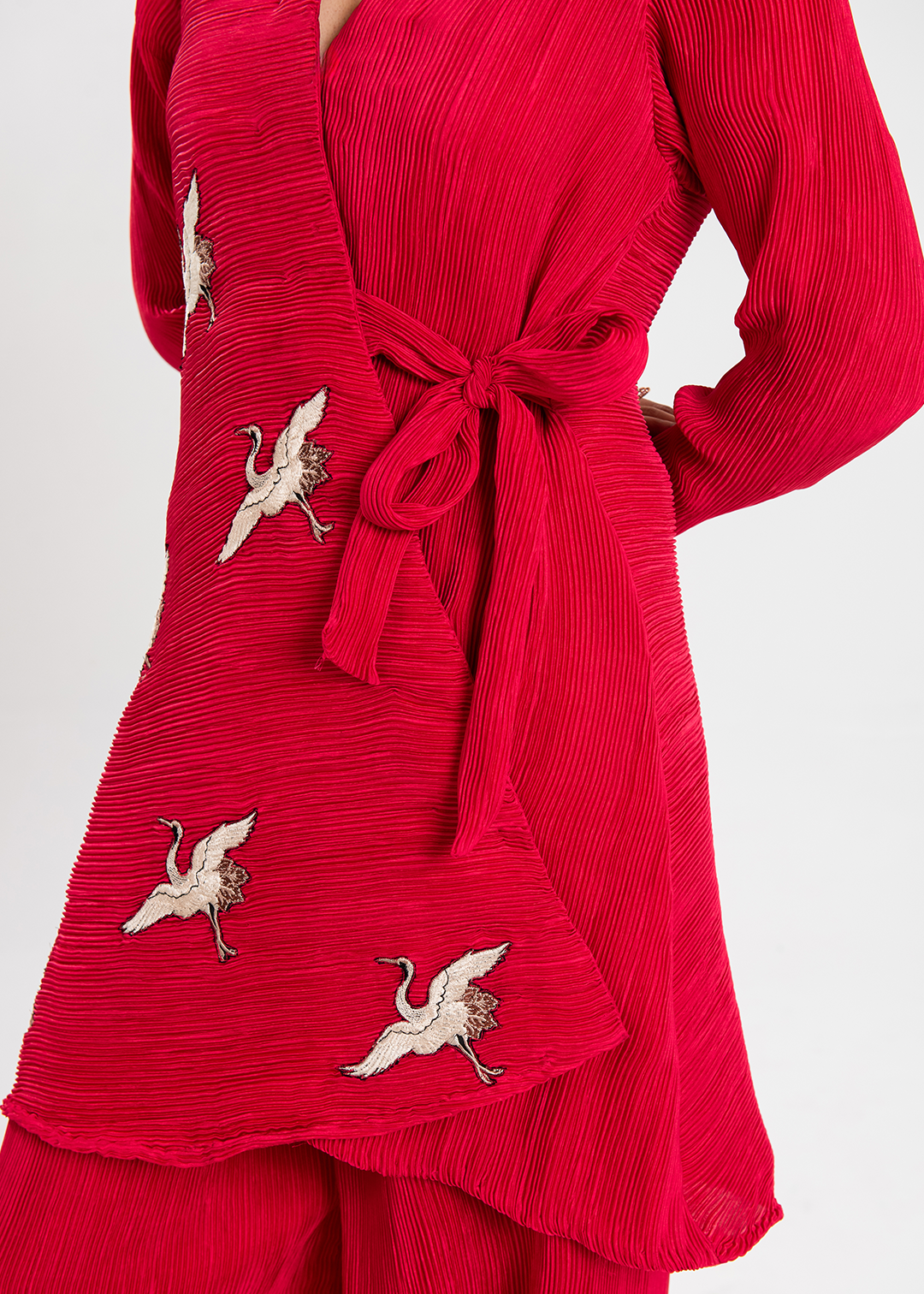 Maria Osama Khan | Claire Pleated Silk | Scarlet by Maria Osama Khan - Designer Dress - Type: Ladies Clothes - Available at Libayah - 100% Original