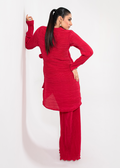 Maria Osama Khan | Claire Pleated Silk | Scarlet by Maria Osama Khan - Designer Dress - Type: Ladies Clothes - Available at Libayah - 100% Original