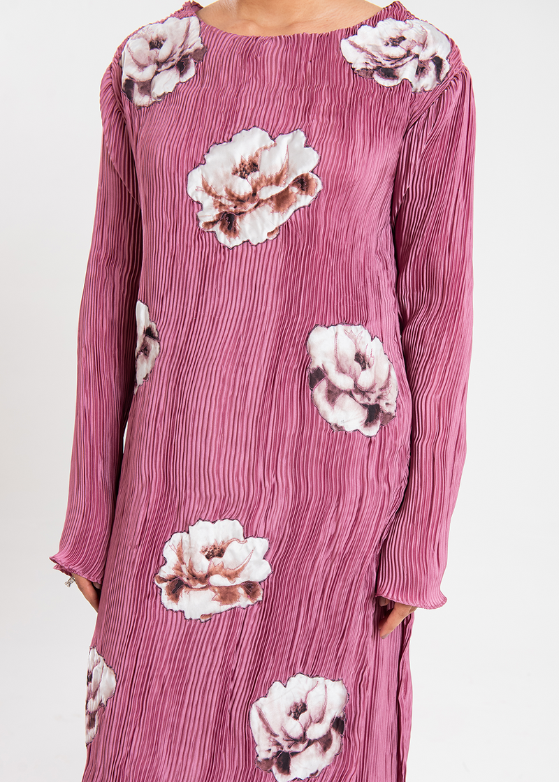 Maria Osama Khan | Claire Pleated Silk | Rosy by Maria Osama Khan - Designer Dress - Type: Ladies Clothes - Available at Libayah - 100% Original